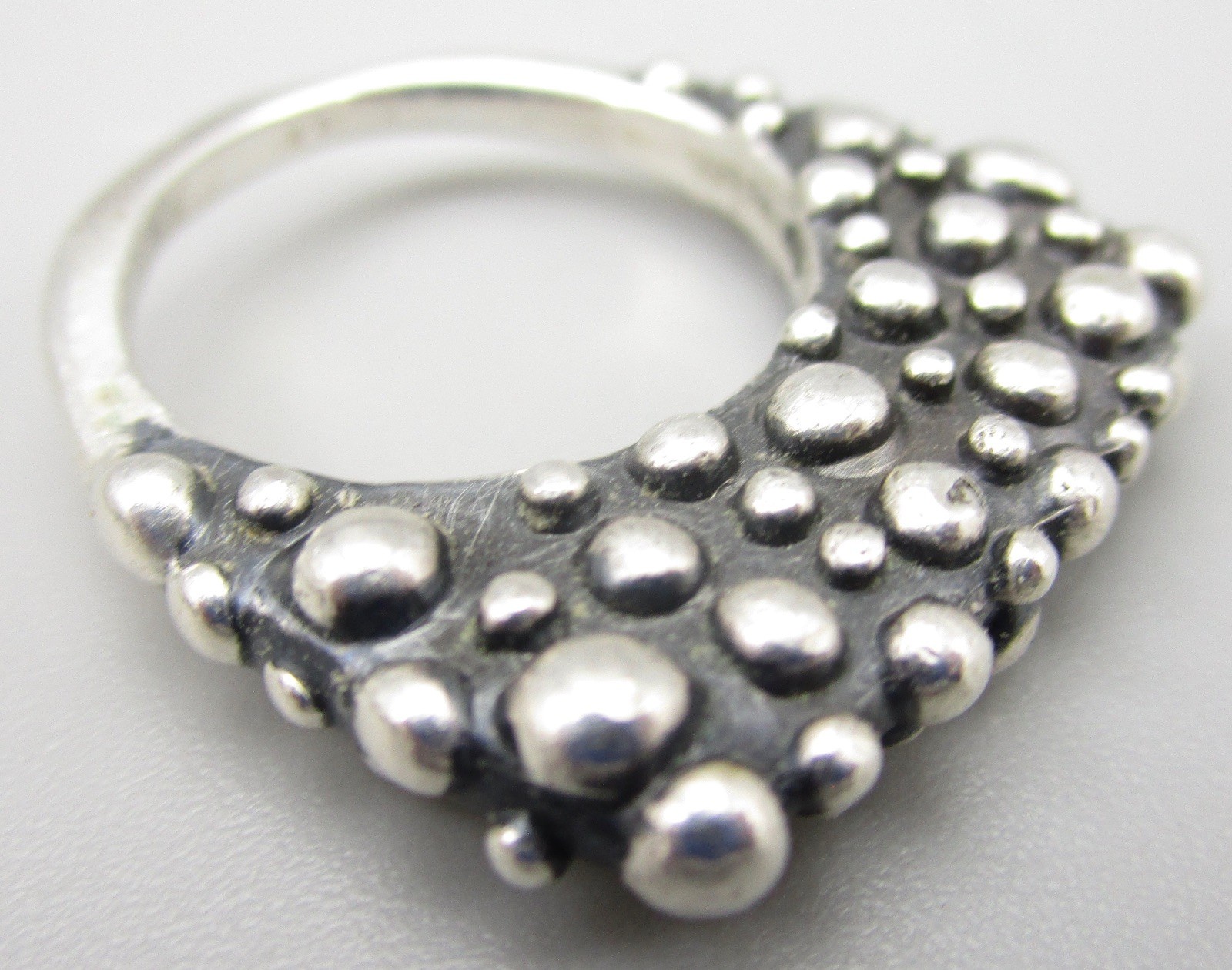 CLASSIC DIAN MALOUF STERLING GRANULATED STACK RING GUARD SZ 4.25