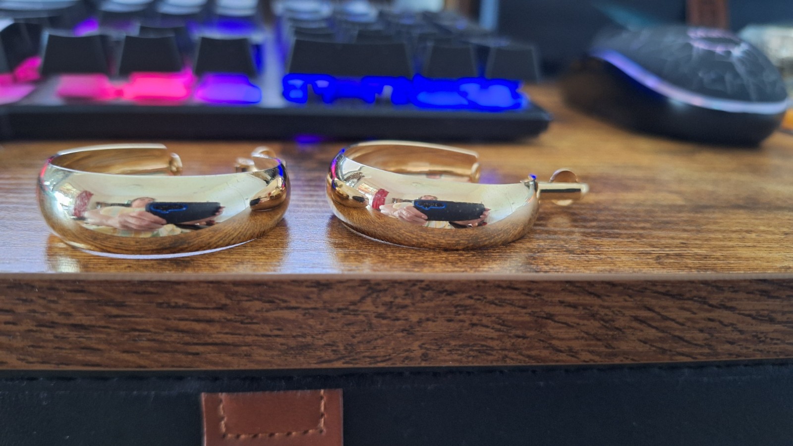 Vintage Hinge Clip on Gold Plate Metal – Wide Hoop Earrings