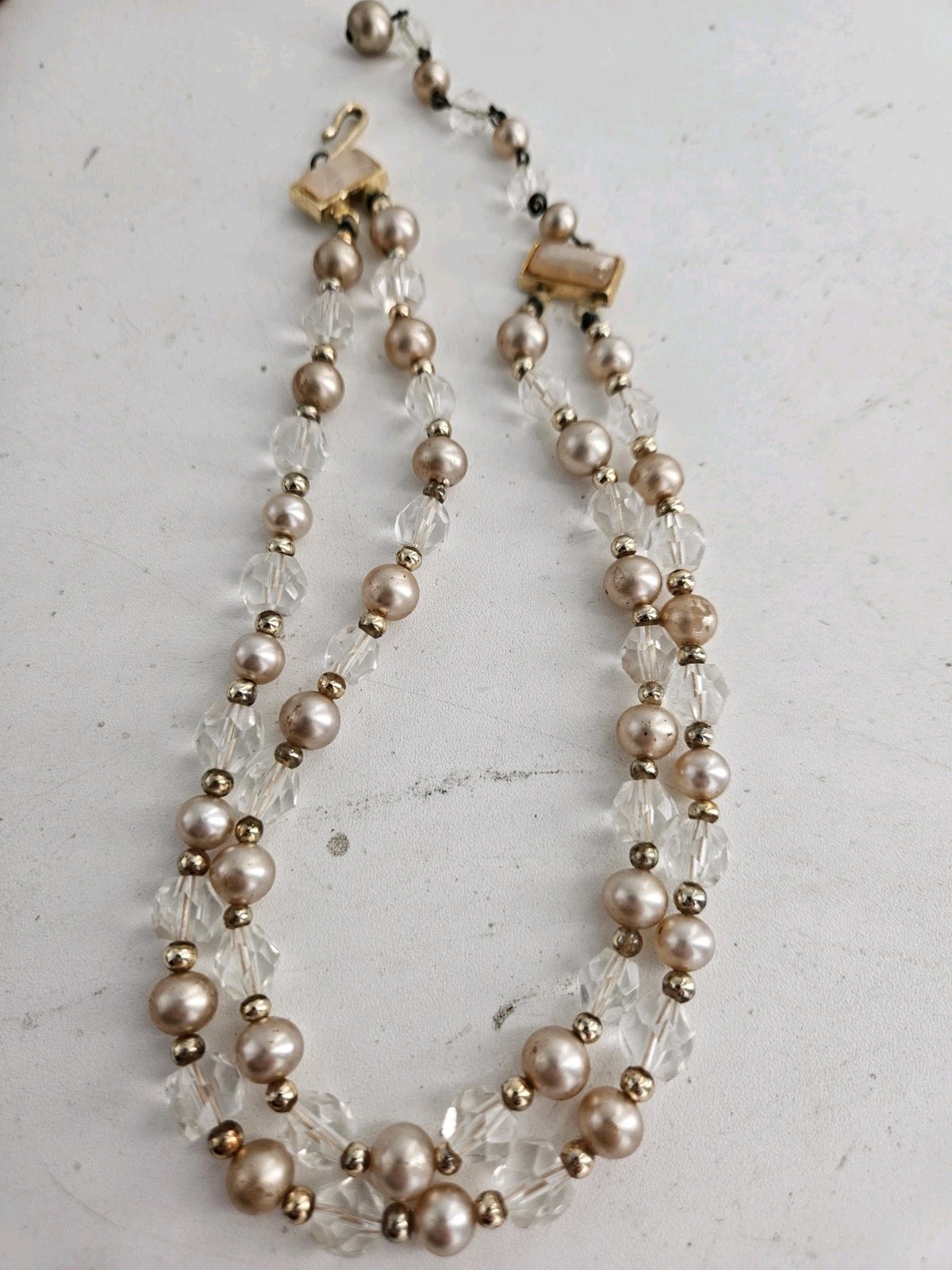 Vintage Estate Multi Strand Beaded Necklace Lot Mixed Materials And Styles