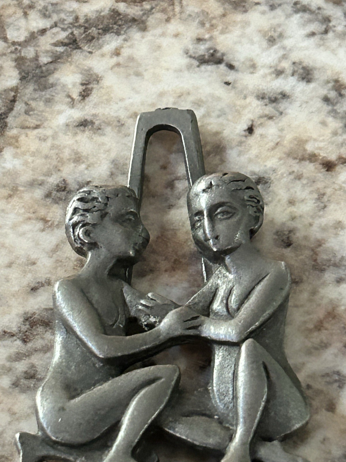 Pendant-Cathedral Gemini May 22-June 21 Genuine Pewter, Twins, Zodiac