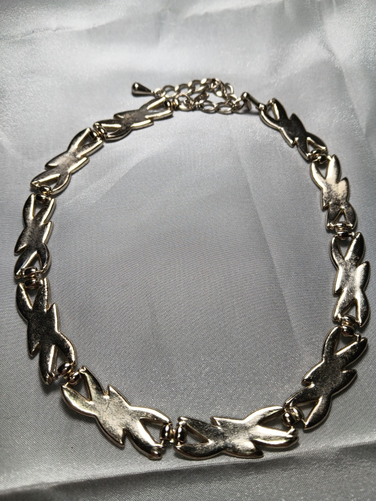 Monet Silver Tone Shepherd Hook Clasp Necklace