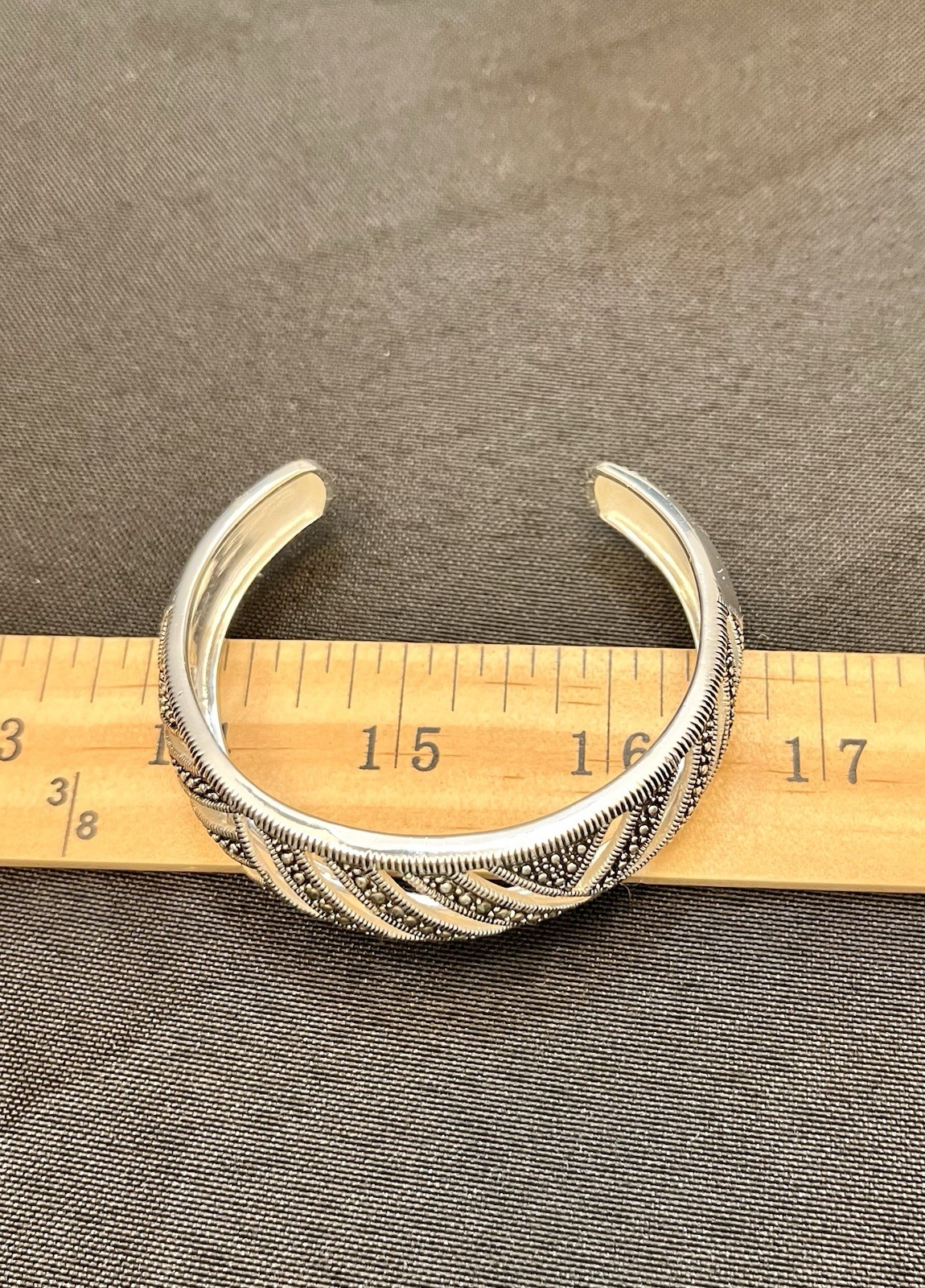 Marsala Marcasite Bracelet Silver Color Art Deco Geometric New In Box Cuff