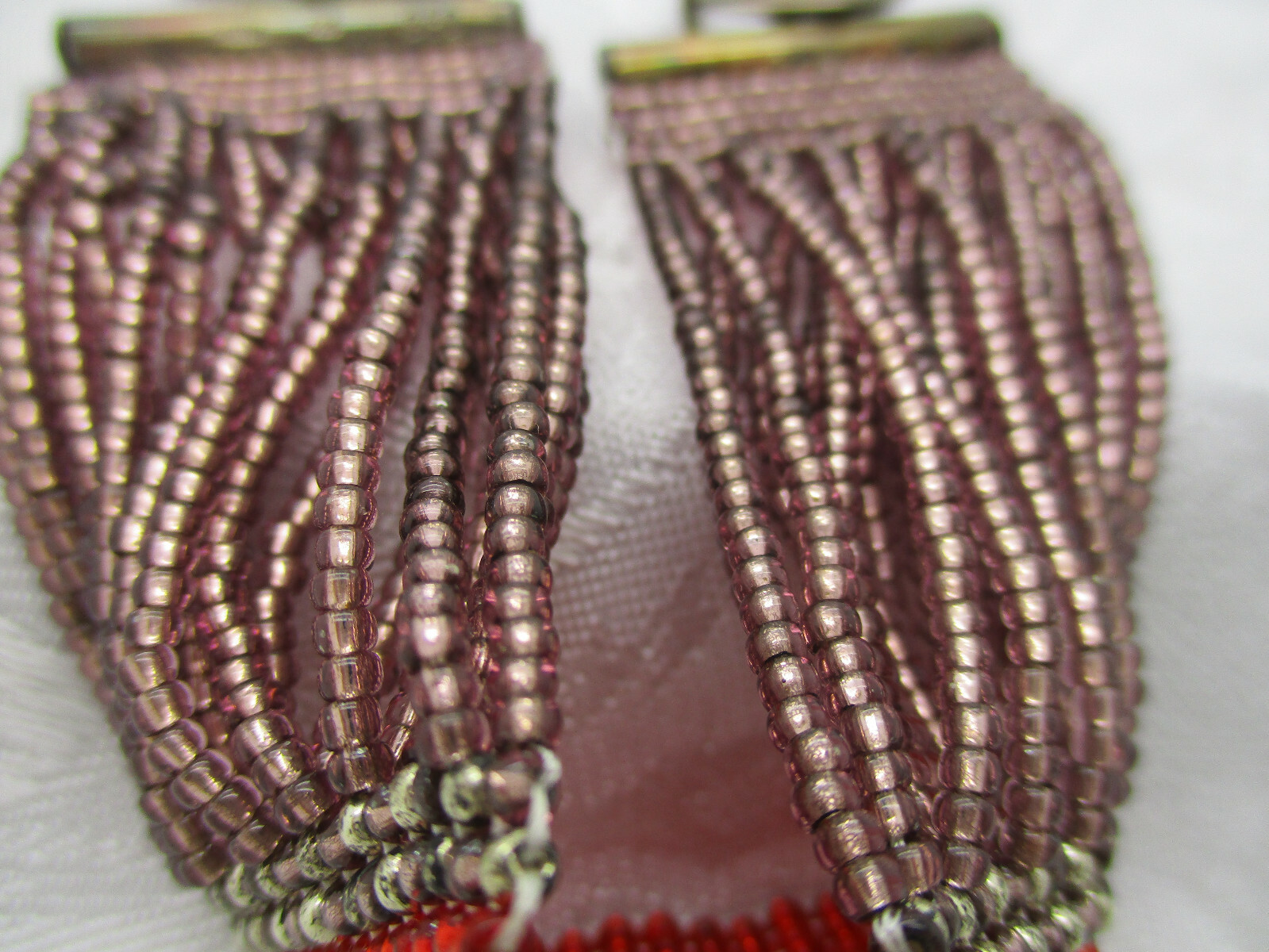 VINTAGE FLAVOURS BY THE FLAVIN SISTERS GLASS SEED BEAD 925 SILVER GEO BRACELET