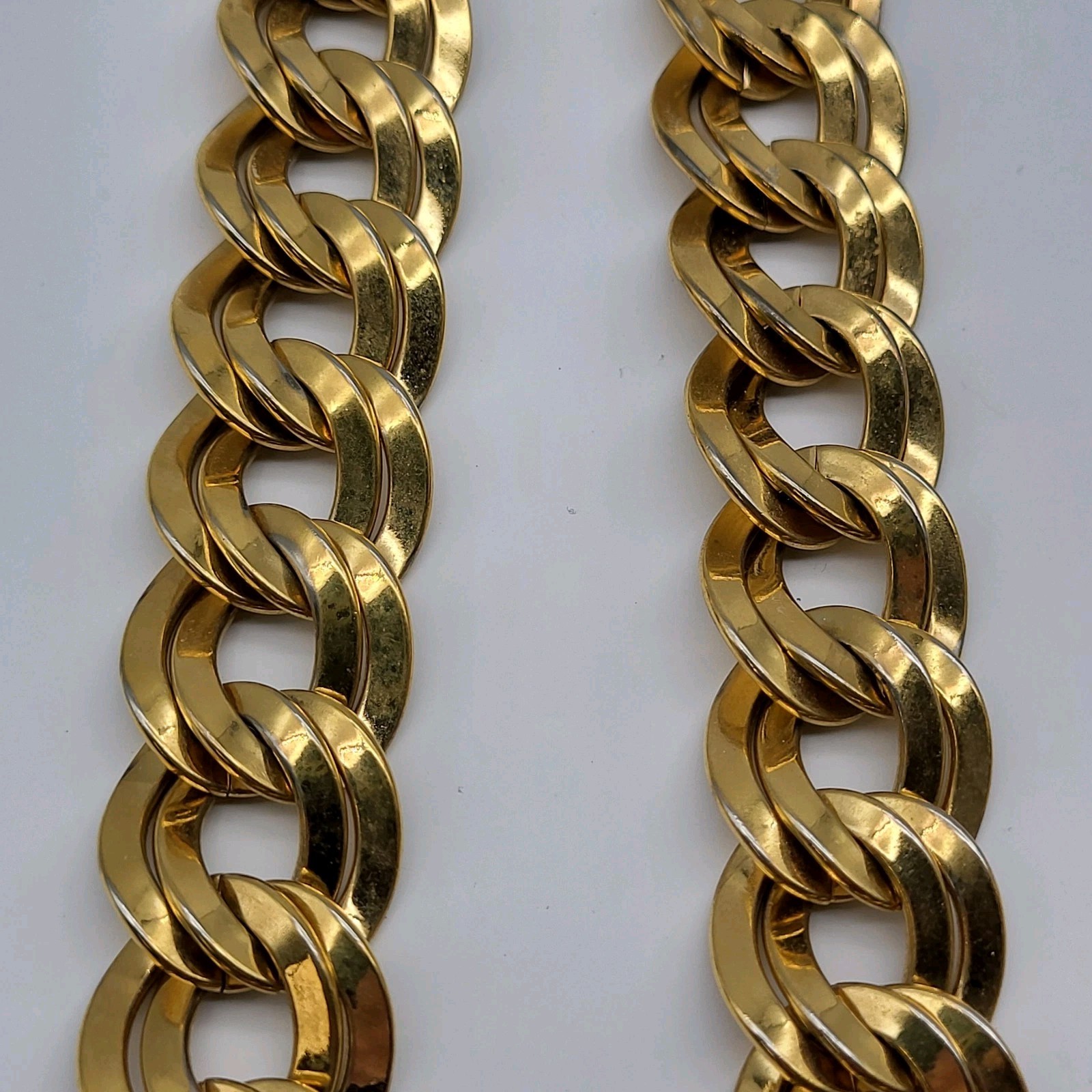 Chunky Vintage Statement Necklace Gold Plated Bling Sexy Heavy