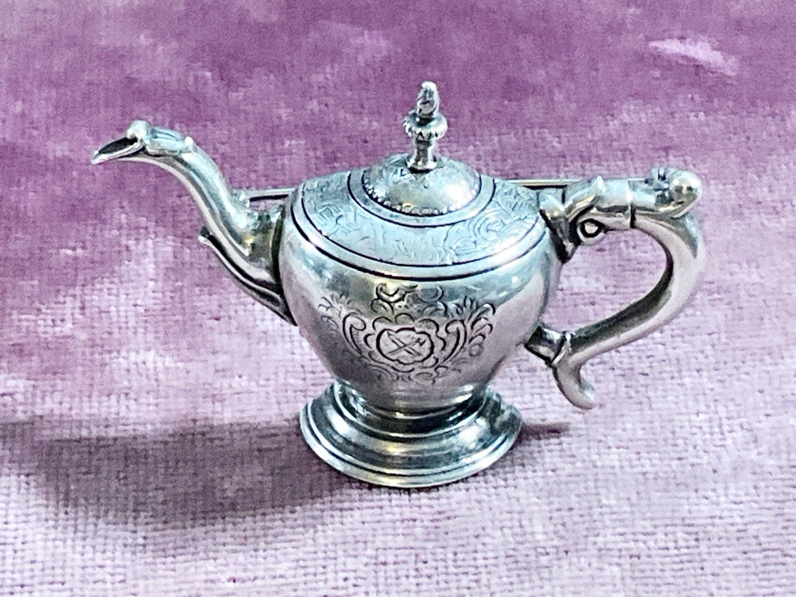 Vintage Sterling Silver Paul Revere Teapot Pin Brooch Boston Museum Of Fine Arts