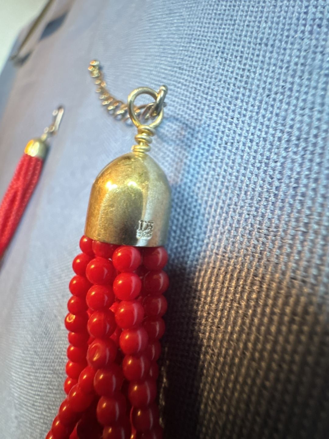 Desert Rose Trading Jay King Silver 925 Multi Strand Red Coral Necklace