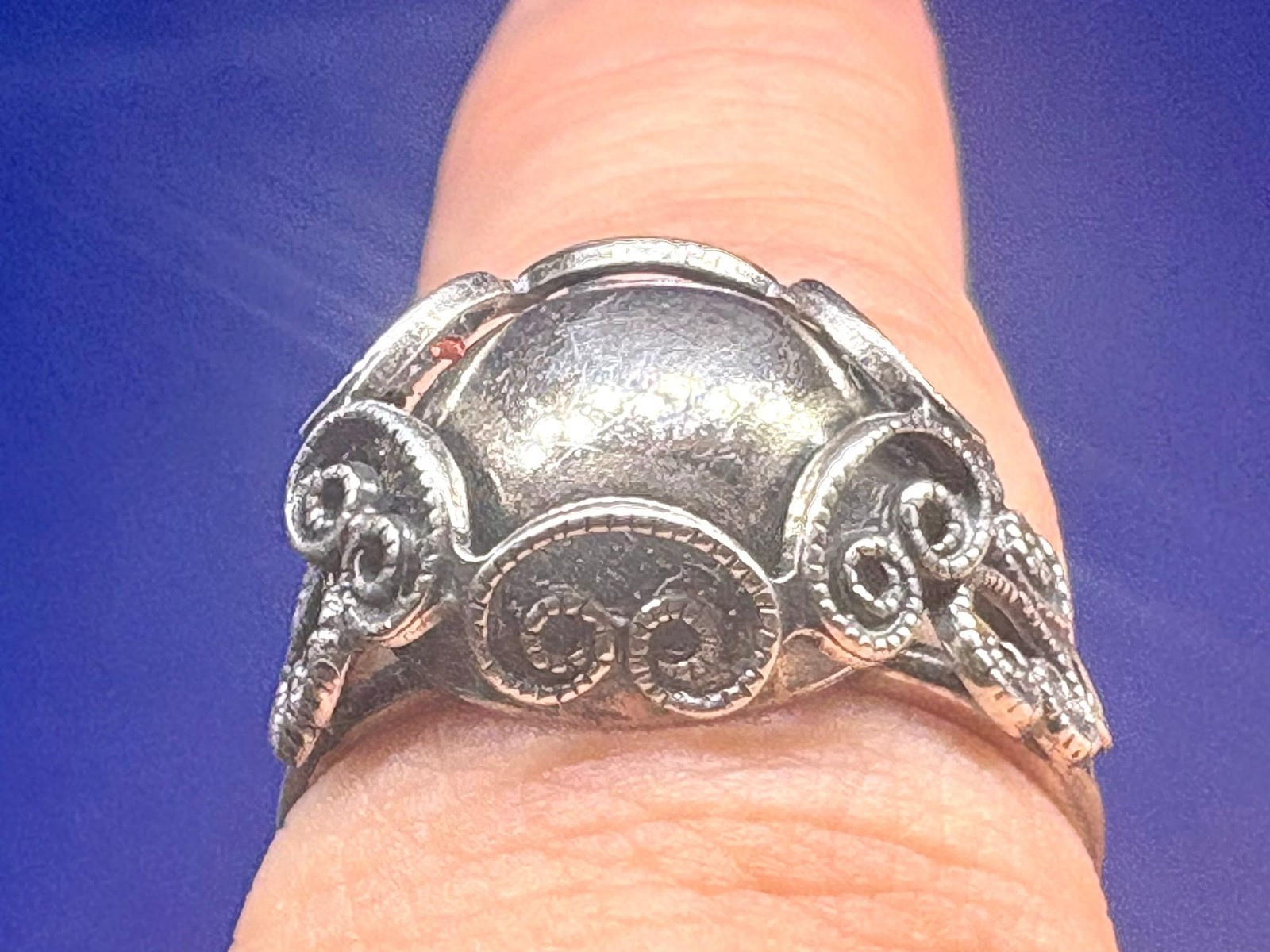 (06) Modernist 1950s Vintage 925 Sterling Silver Ring Adjustable – 3.75 g