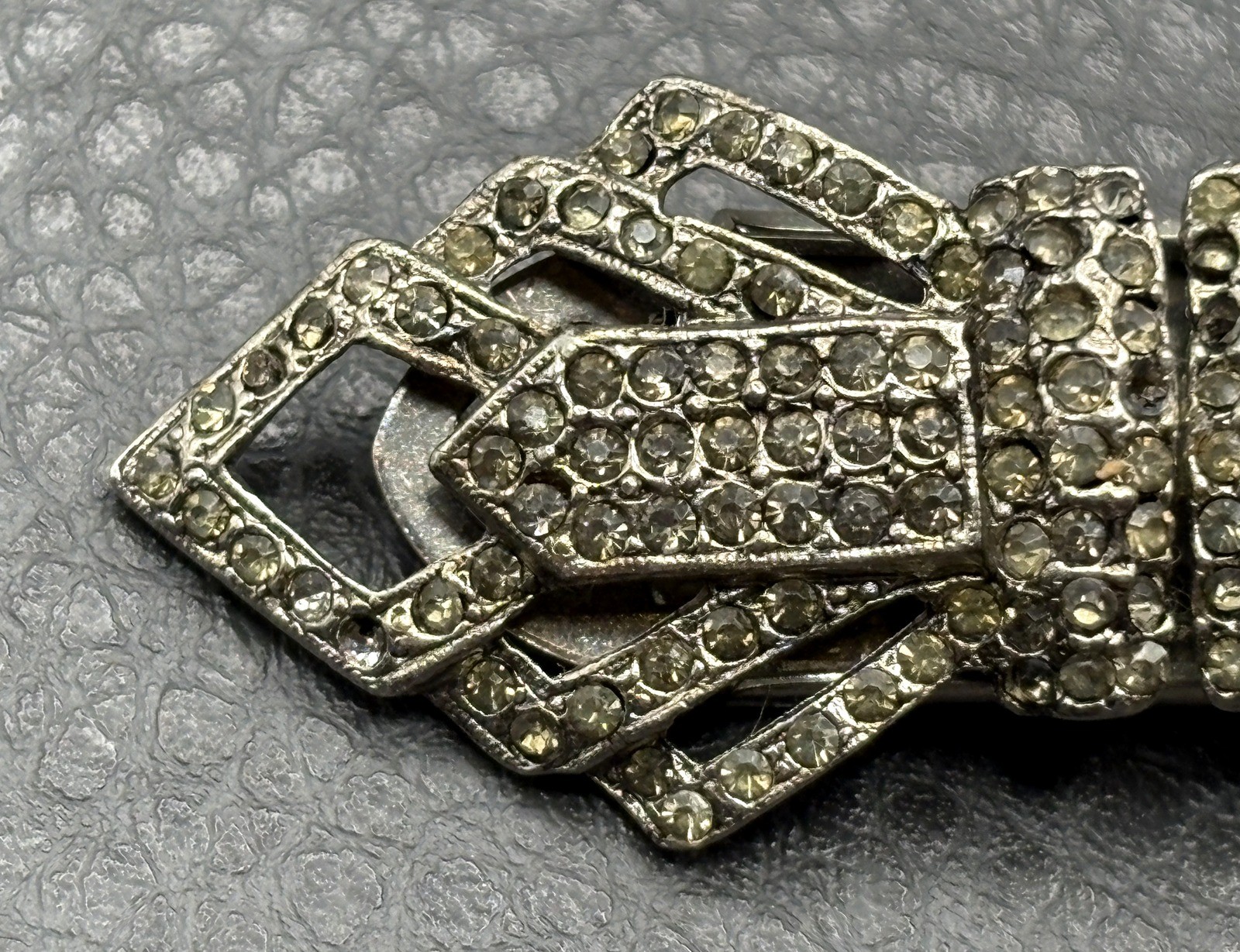 Vintage Art Deco Bow Rhinestone Duette Brooch Pin Convertible Dress Clips READ