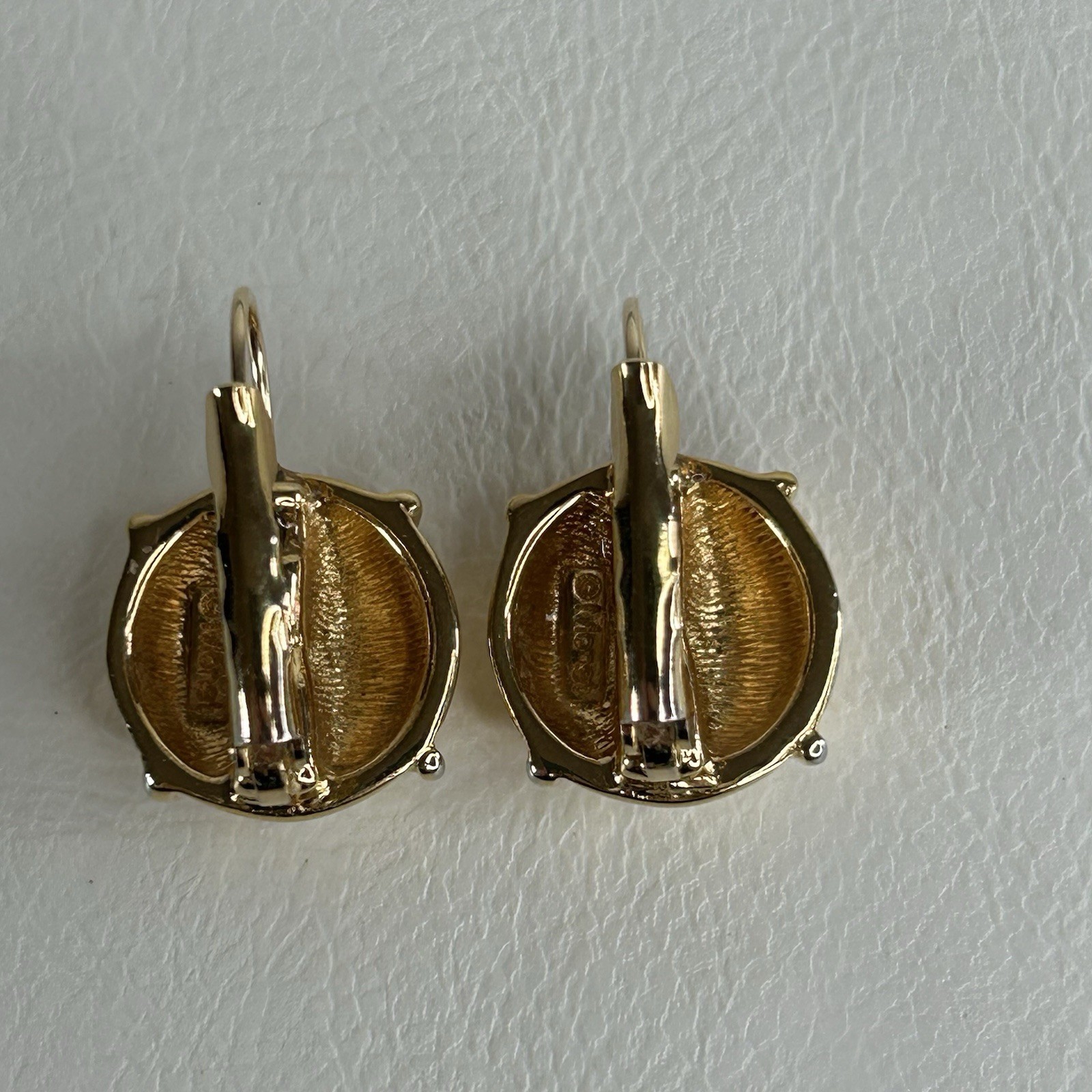 Vintage Monet Lever Back Earrings Gold Tone X Knot Criss Cross READ