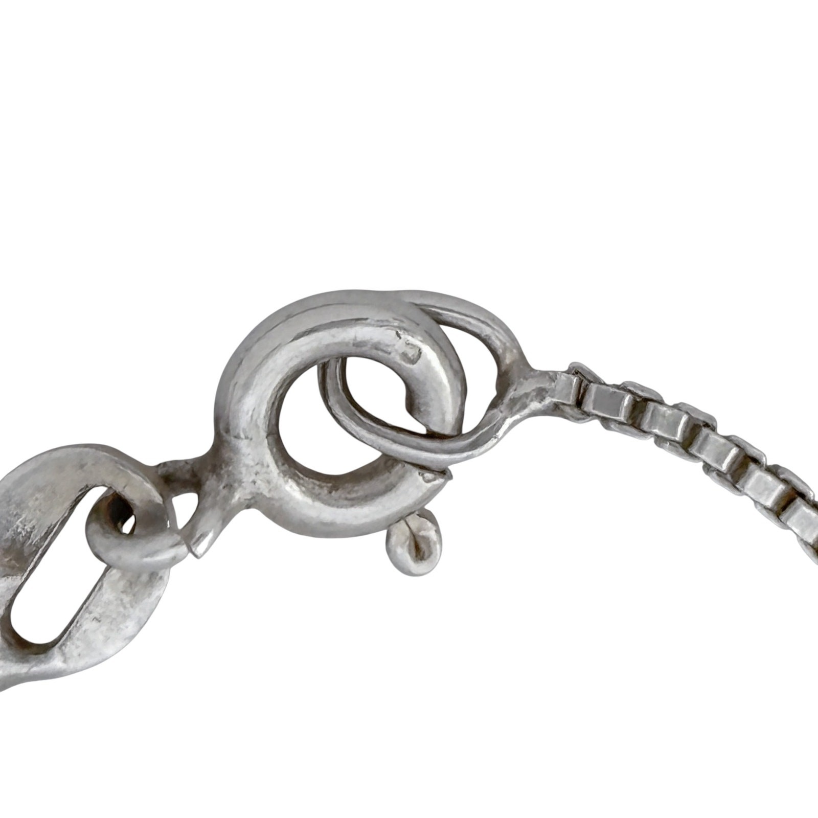 Vintage Italian Sterling Silver 925 Box Link Chain Necklace 16″