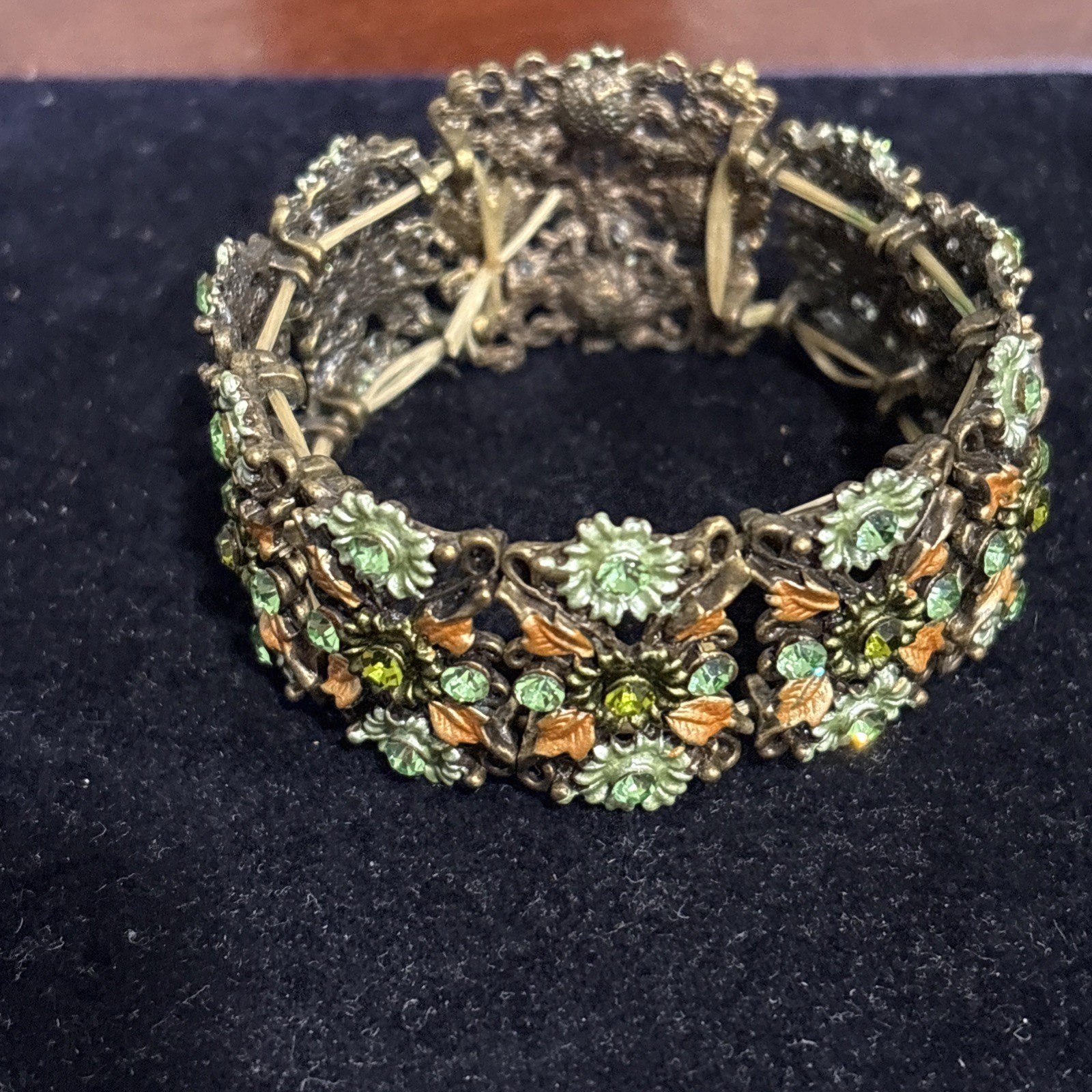 Vintage Victorian Revival Style Multi Link Butterfly Motif Costume Bracelet