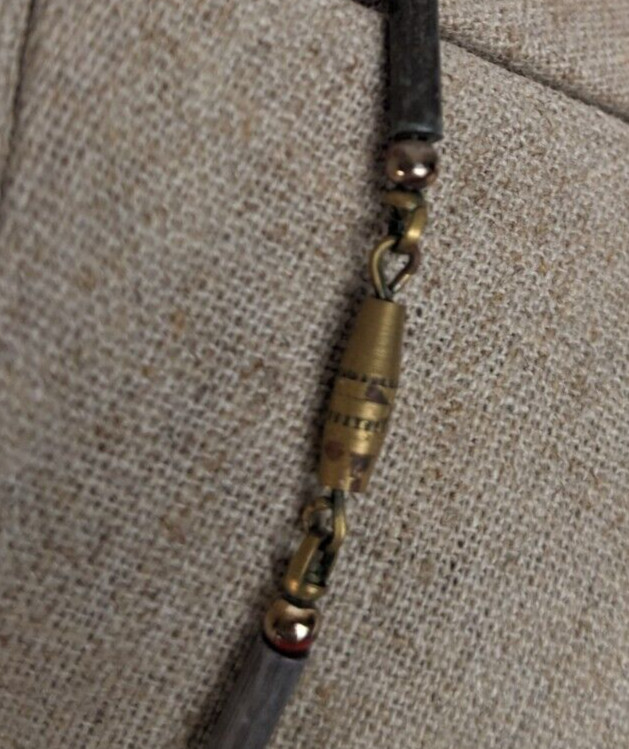 vintage necklace beaded earthtones bohemian artisan black 22″ L