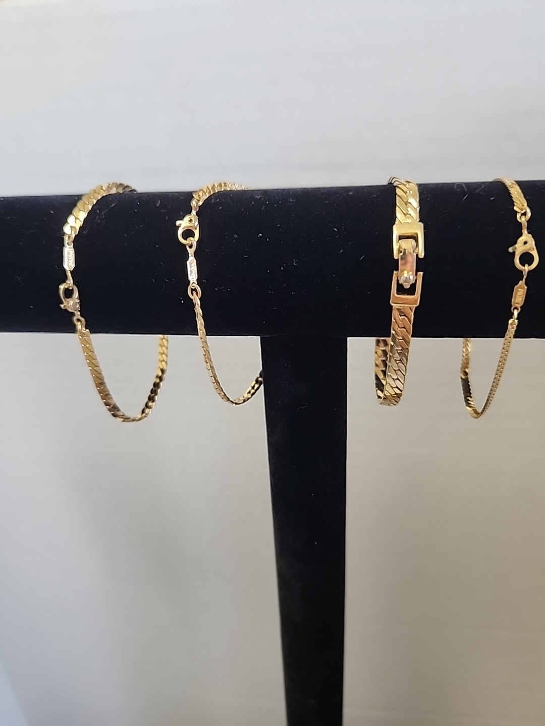 Vintage 1937s 1950s Four Monet Bracelets all 7″ Curb Chain