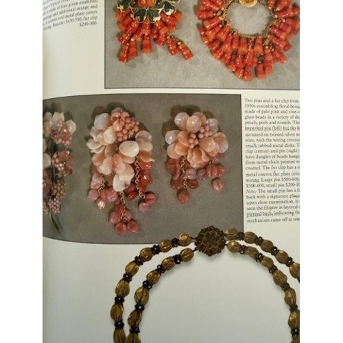 Miriam Haskell Book Piece Vintage Blue Glass Bead Floral Tassel Dress Clip READ