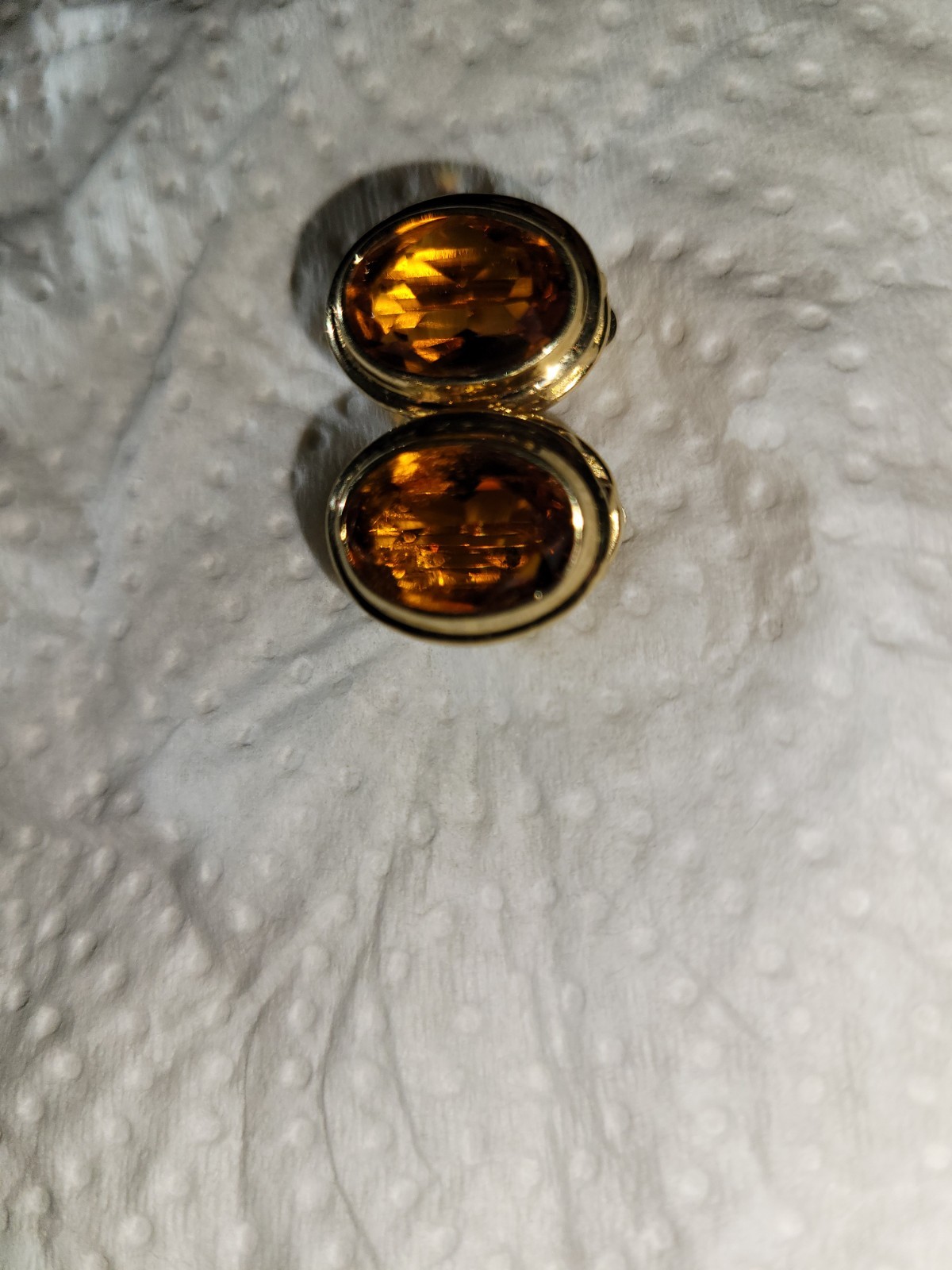 Vintage Citrine Clip On Earrings I Believe They Are Gold Plated Not Sure As-Is