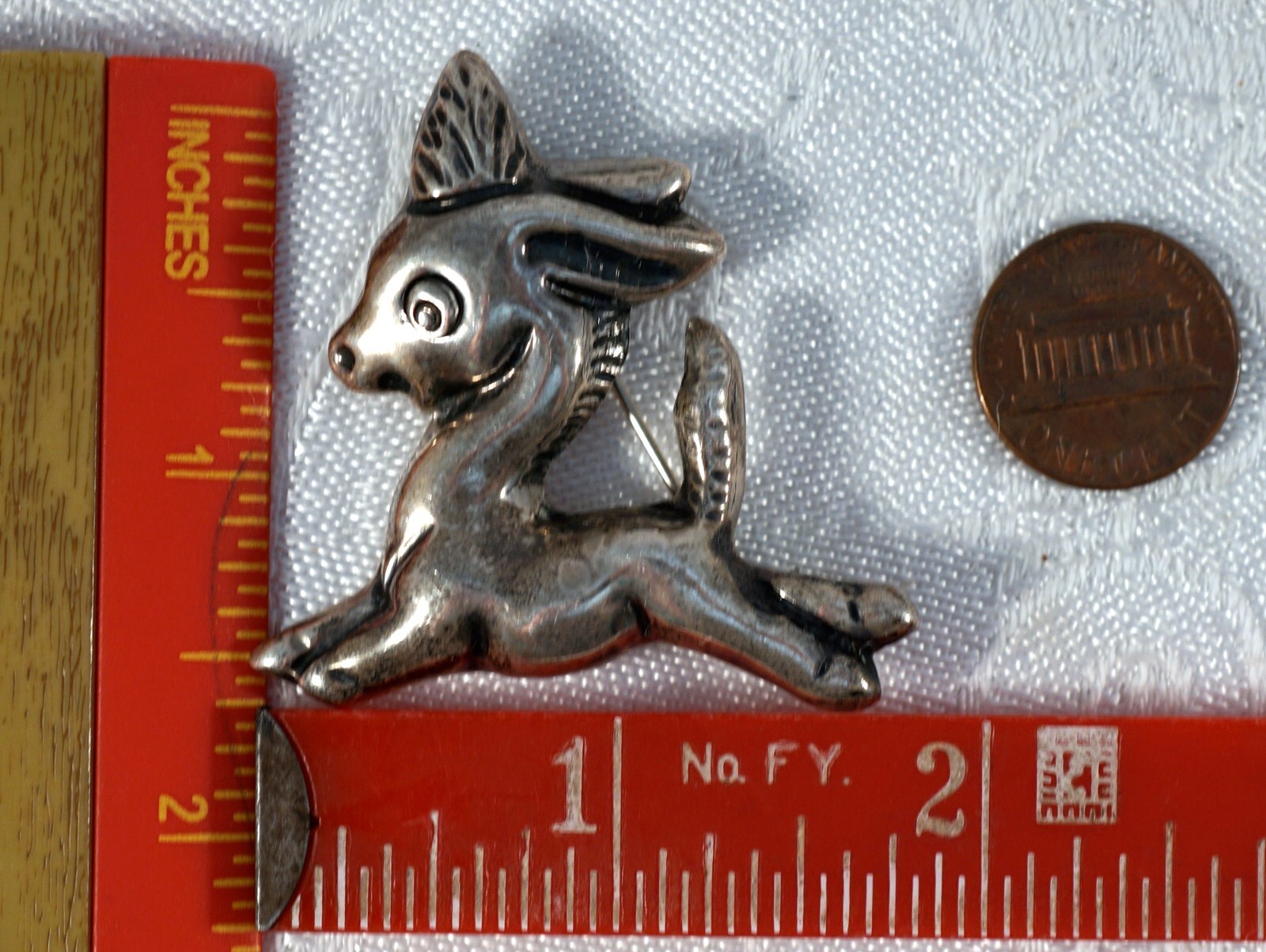 980 Silver Donkey with Birthday Hat Made in Mexico Pin / Brooch