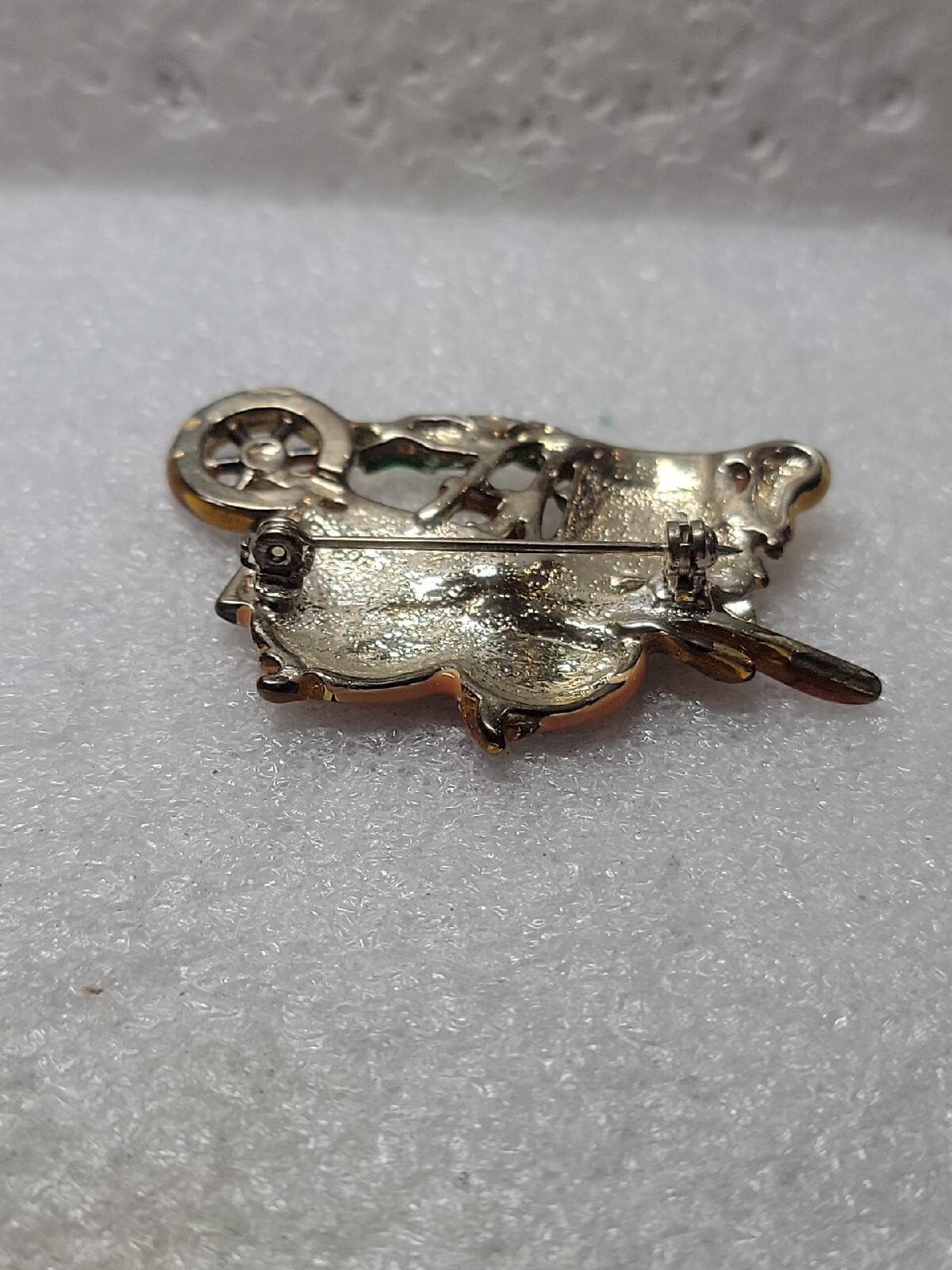 Vintage Autumn Fall pumpkins wheelbarrow Corn Enamel Squash Latch Clasp