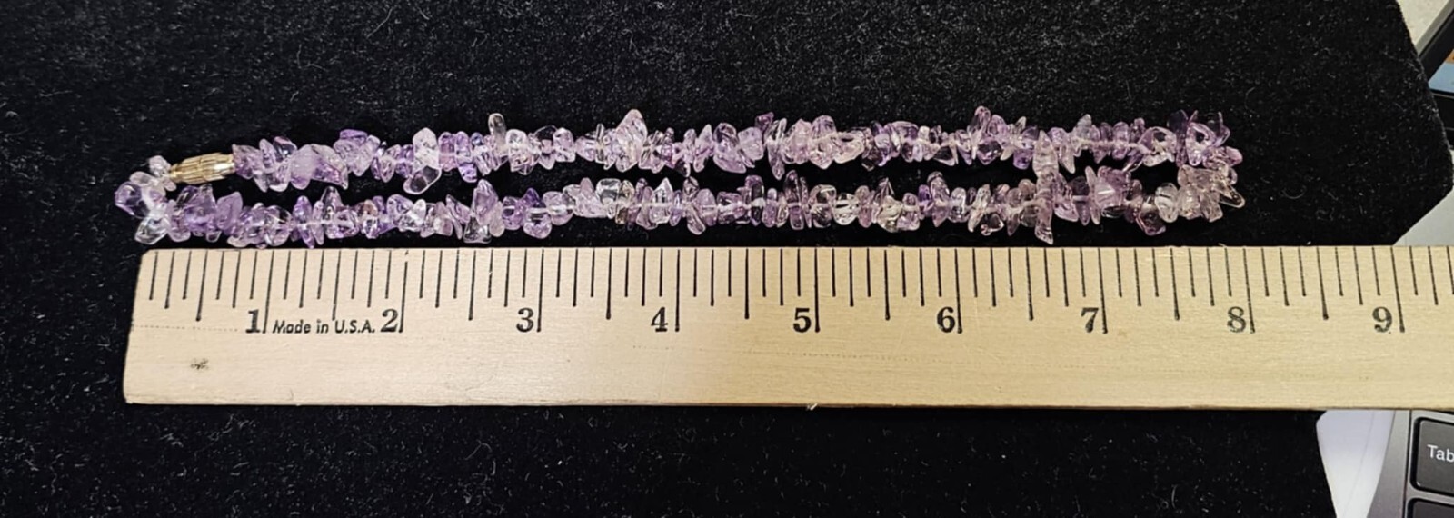 vtg Choker Necklace Amethyst Nugget 16.5in- S88
