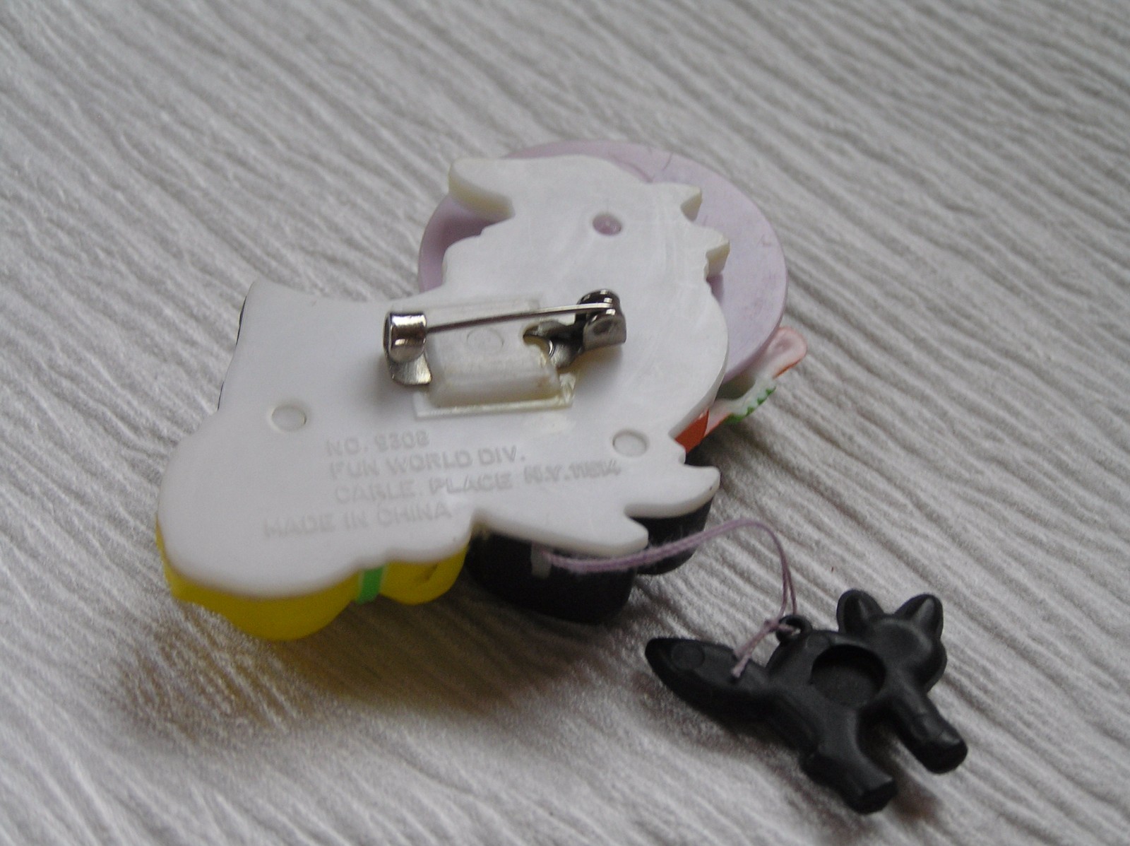 Estate Fun World Division Marked Flying Plastic Witch with Spinning Moon & Black