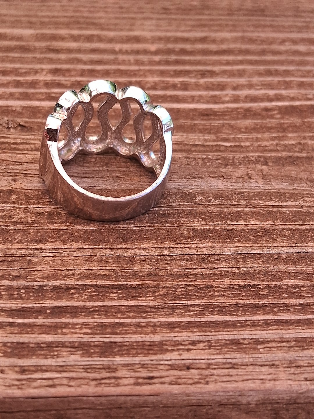 Vintage Sterling 925 Modernist Wave Ribbons Cut Out 1/2” Wide Ring SZ 7- 7G