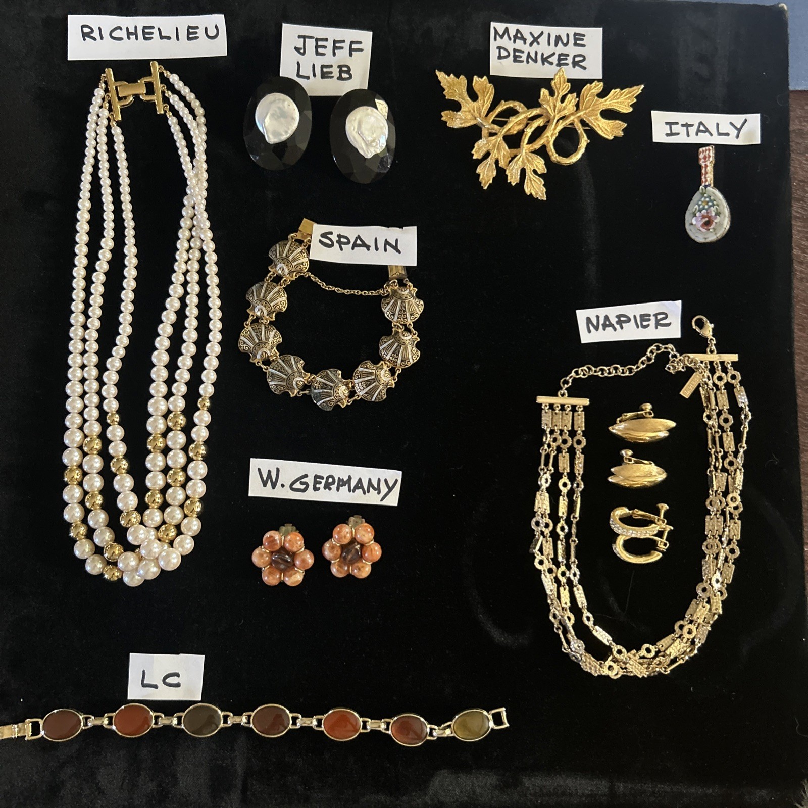 80 Vintage lot jewelry unbranded wearable Trifari Monet Coro Avon Italy Marvella