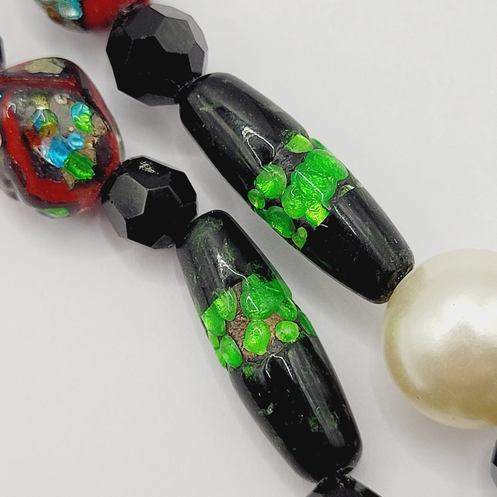 Art Glass Bead Strands Multi Color Style Foil Venetian Lampwork Crystal Necklace