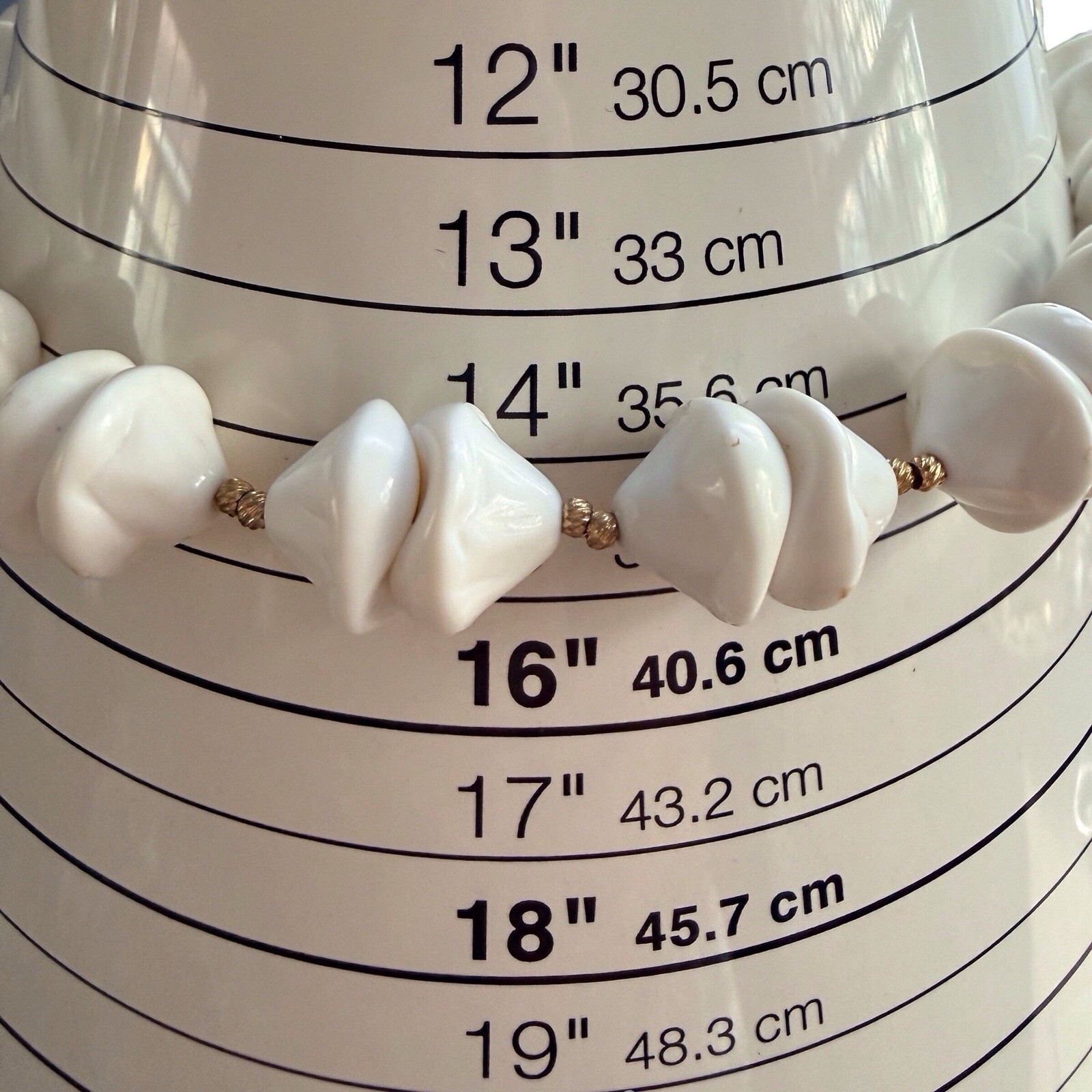 Vintage Haskell Style Choker Necklace Chunky White Molded Lucite Beads 50s 60s 5