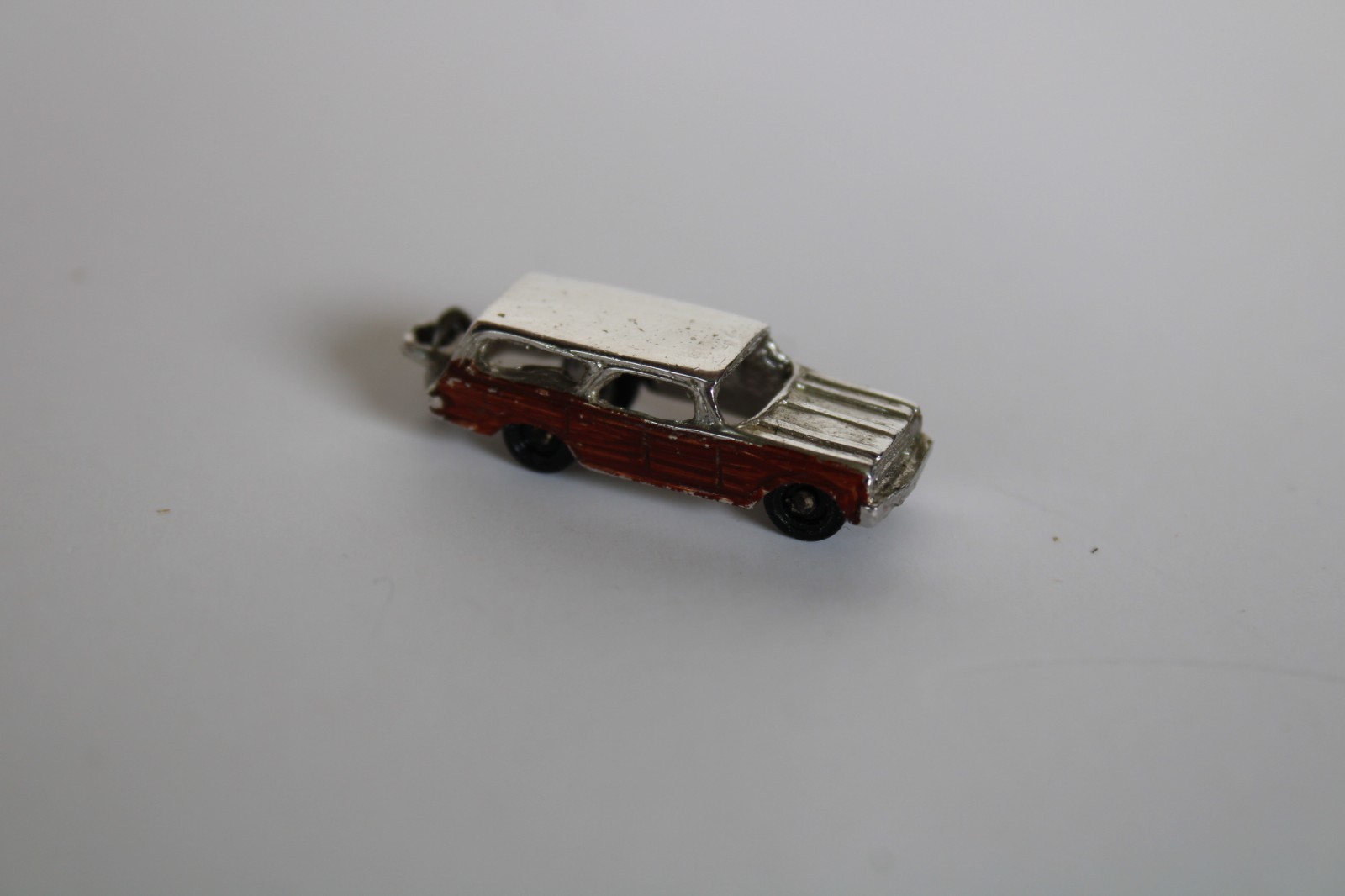 Vintage Sterling Silver Painted Enamel Station Wagon Car Charm