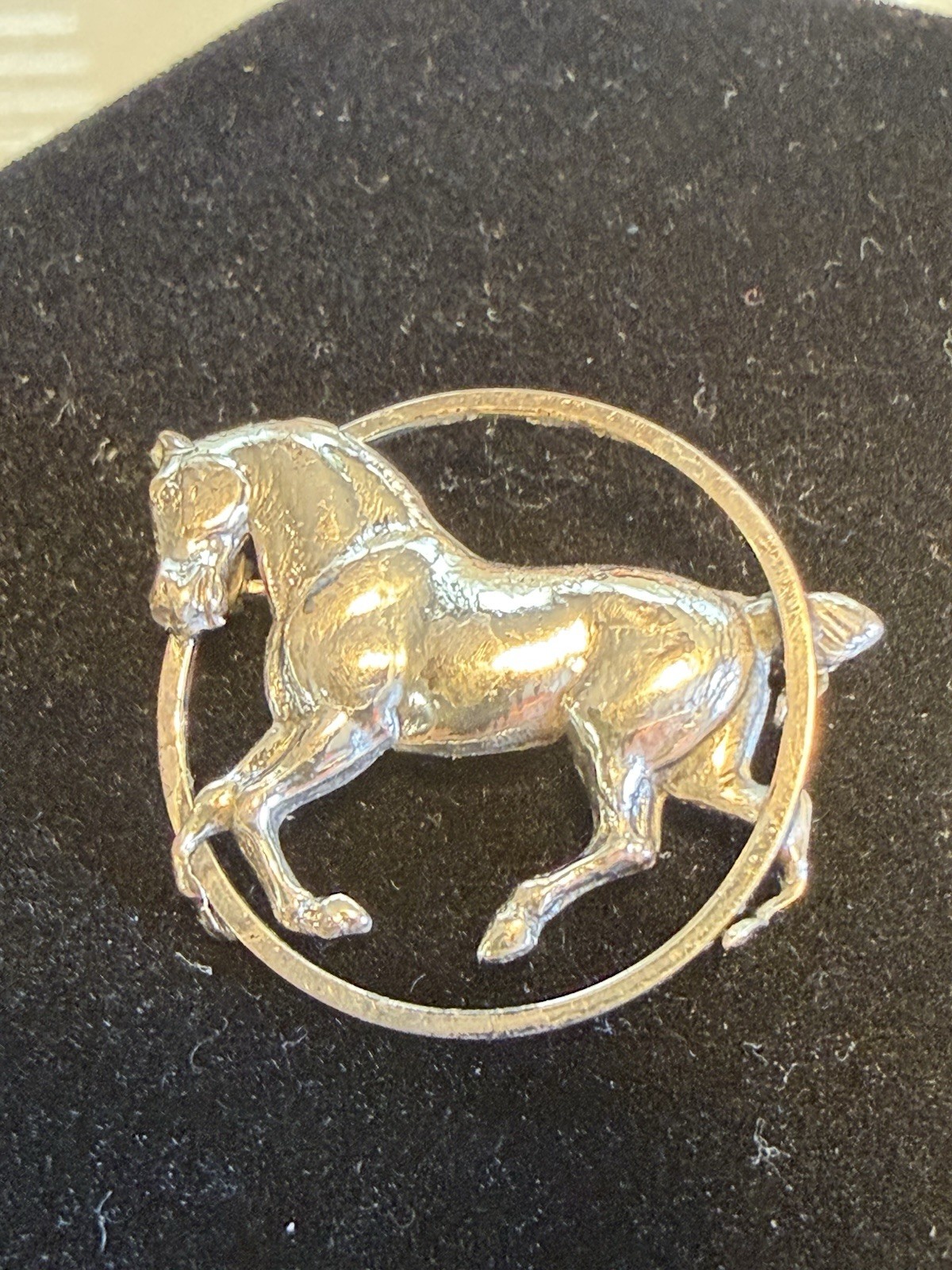 Vintage BEAU Sterling Silver Running Horse Brooch Pin