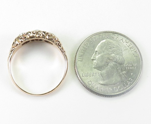 Antique 1920’s European Diamond Engagement Ring 10K Rose Gold 9 UK-R1/2 EGL USA