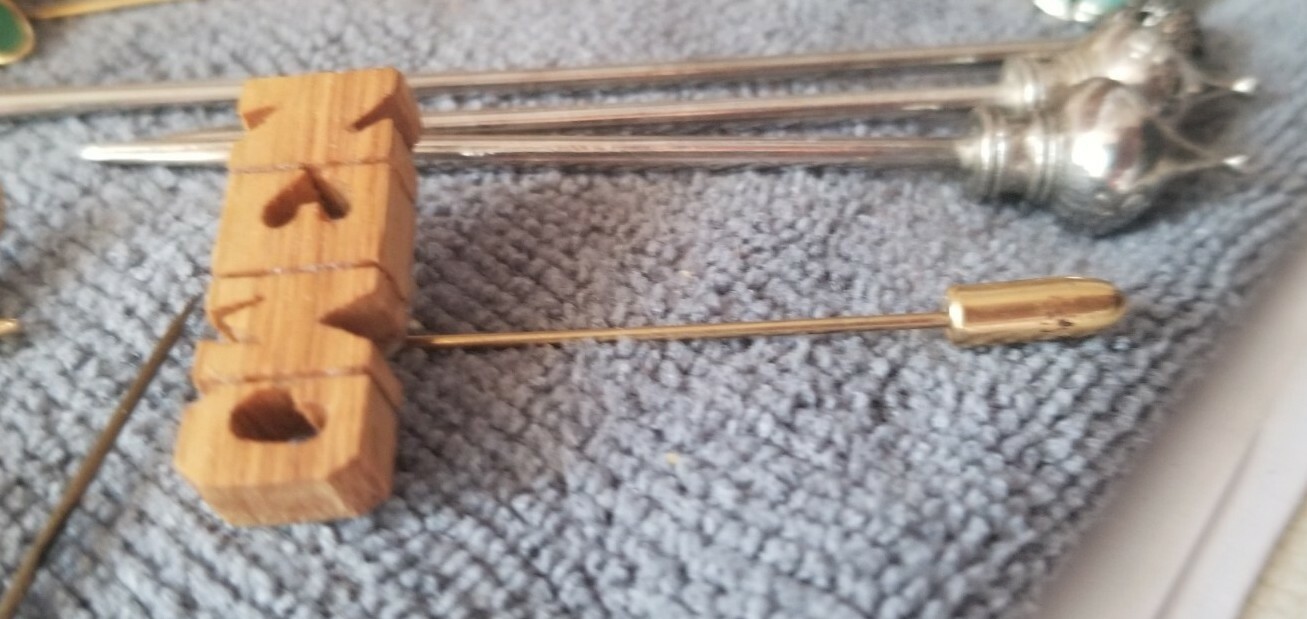 Vintage GWEN Stick Pin GIFT FOR GWEN 2 1/4″ Handmade Wood Accessory Excellent