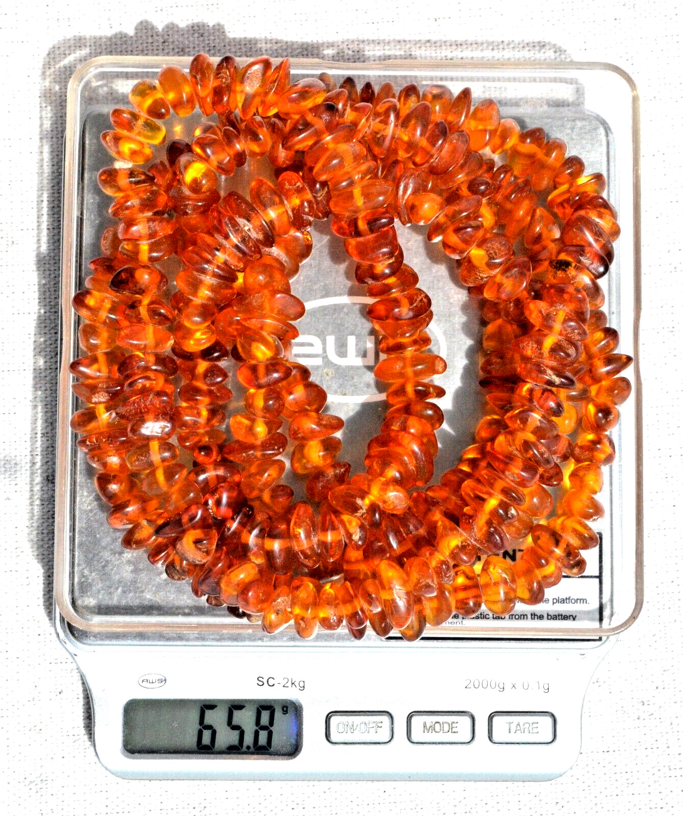✅118 cm=65gr RUSSIAN SOVIET BALTIC AMBER BEAD NECKLACE 琥珀 BRACELET STONE PENDANT