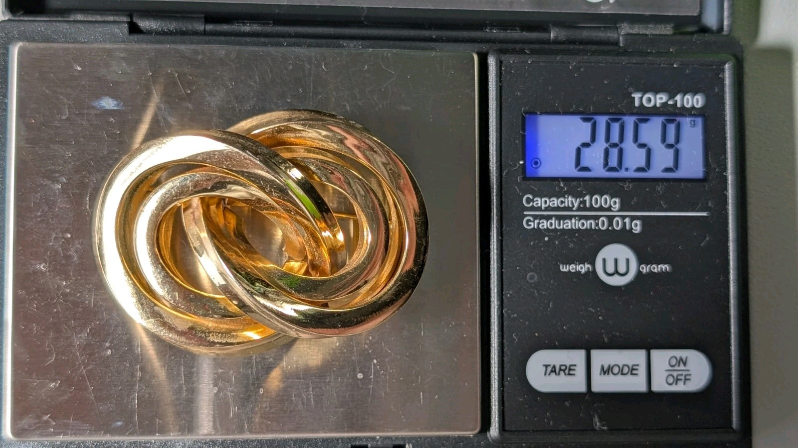Vintage Grosse Germany Gold Plated Interlocking Infinity Love Knot 1971 Brooch
