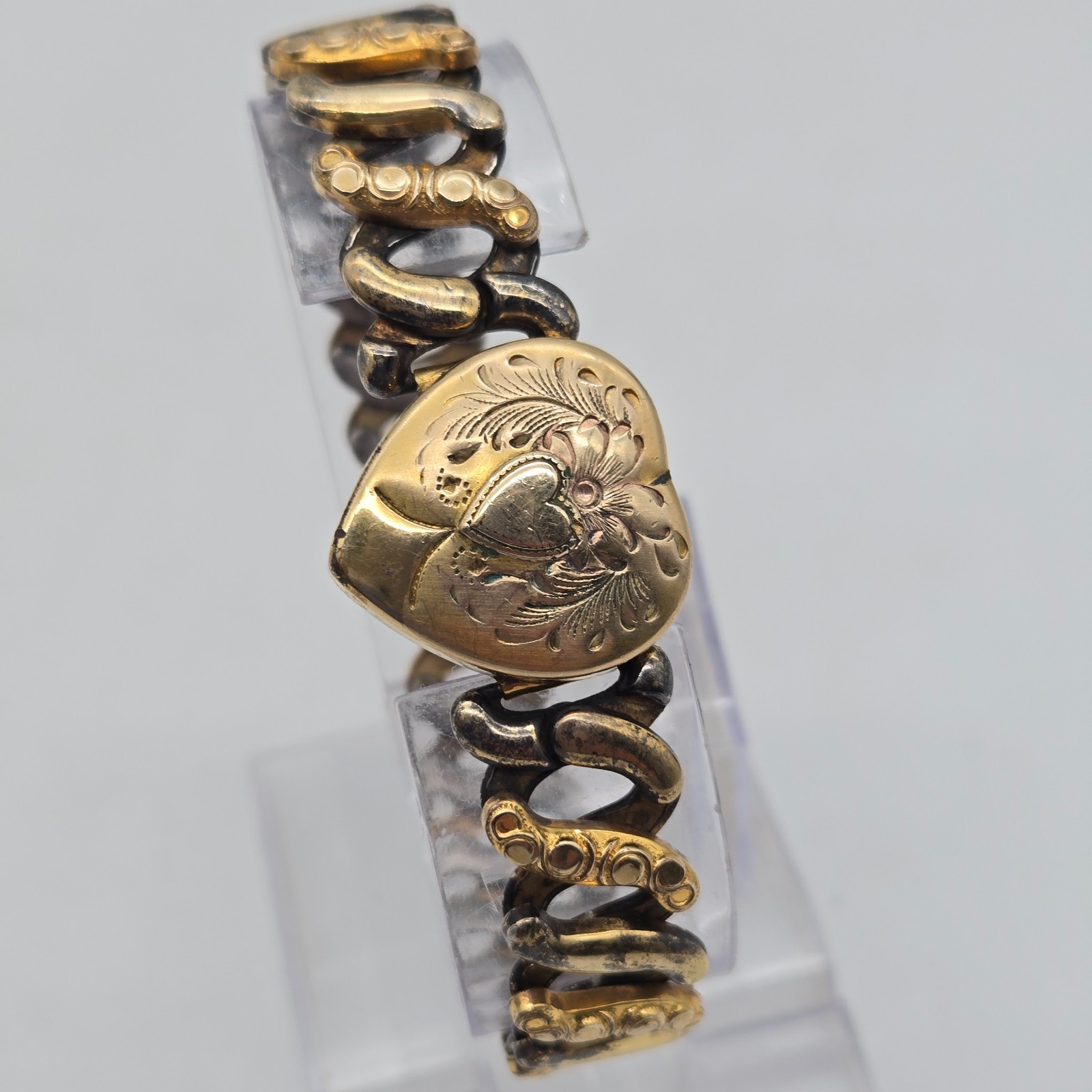 Vintage Co-Star 10k Gold-Filled Sweetheart Expansion Bracelet Stretch Heart