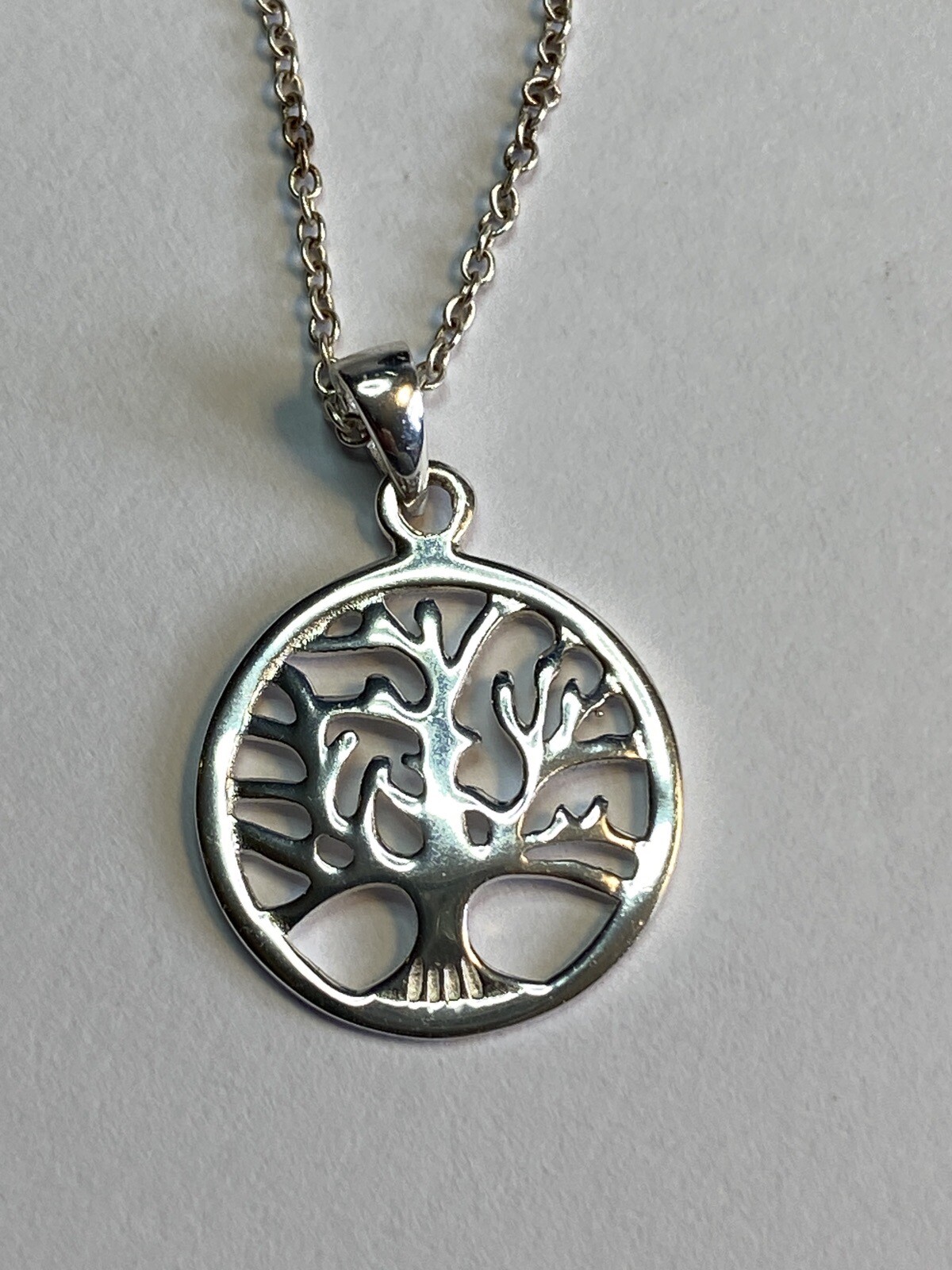 Vintage Tree of Life 925 Silver Necklace and Pendant 18″