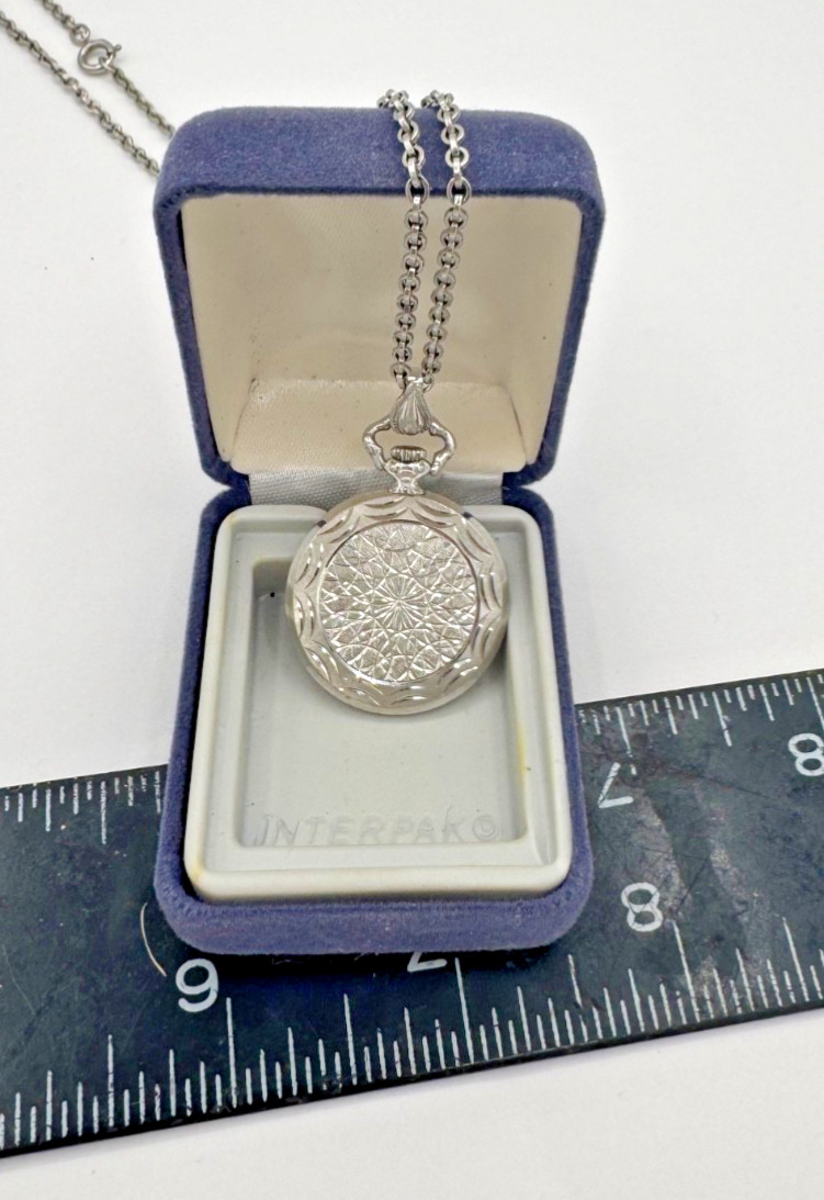Vintage Caravelle Manual Wind Up Necklace Swiss Made Pendant Watch Works