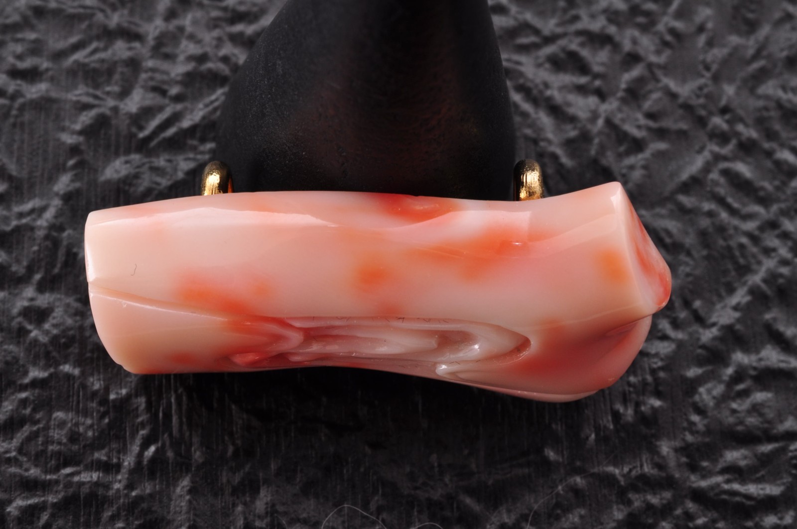 Vintage pink coral OBIDOME “running water” Certificate, (39mm (1.53in) 64.5ct).