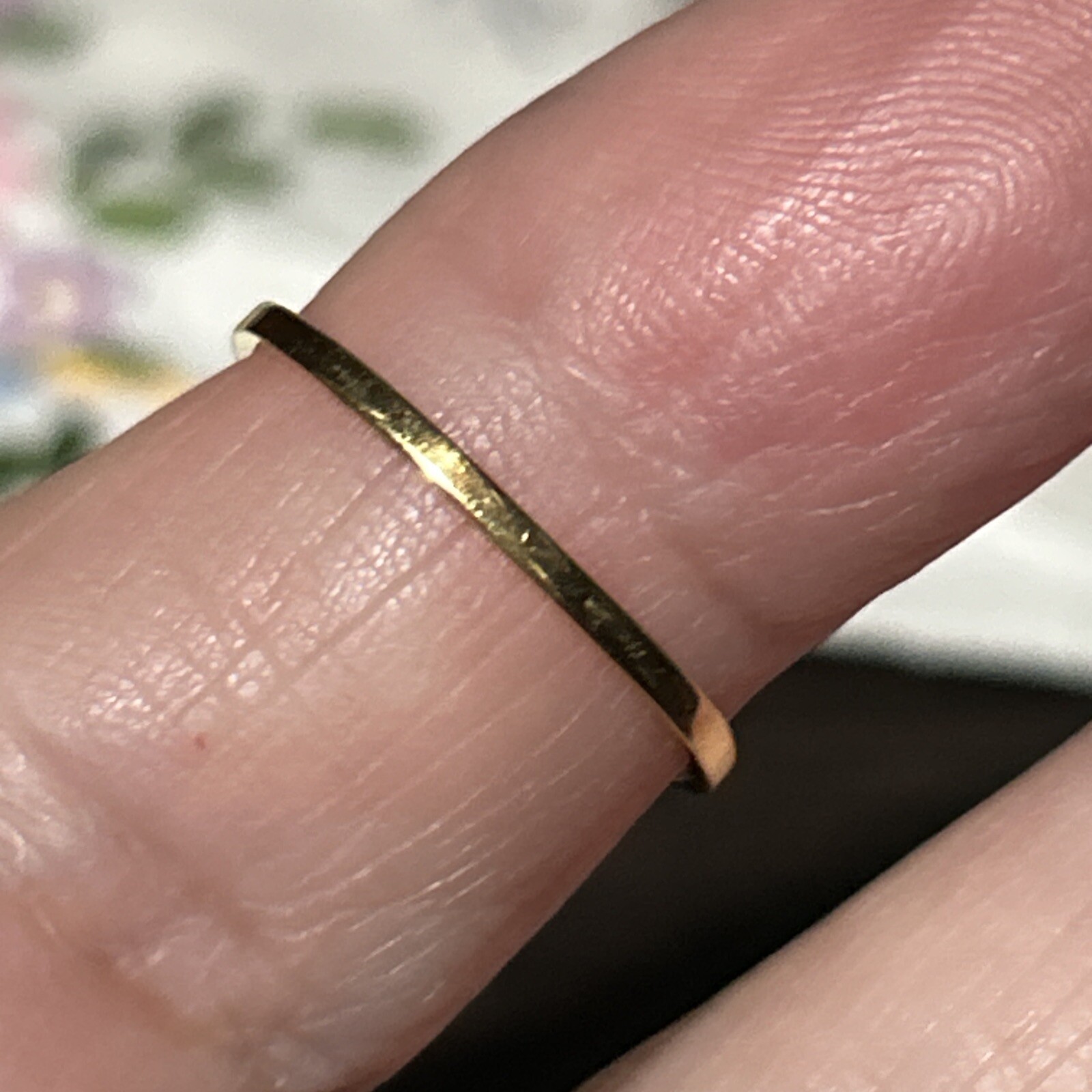 Vintage Signed BDA 10k SOLID Gold Ribbed Sides Ring Paste Clear Stone Size 5.75