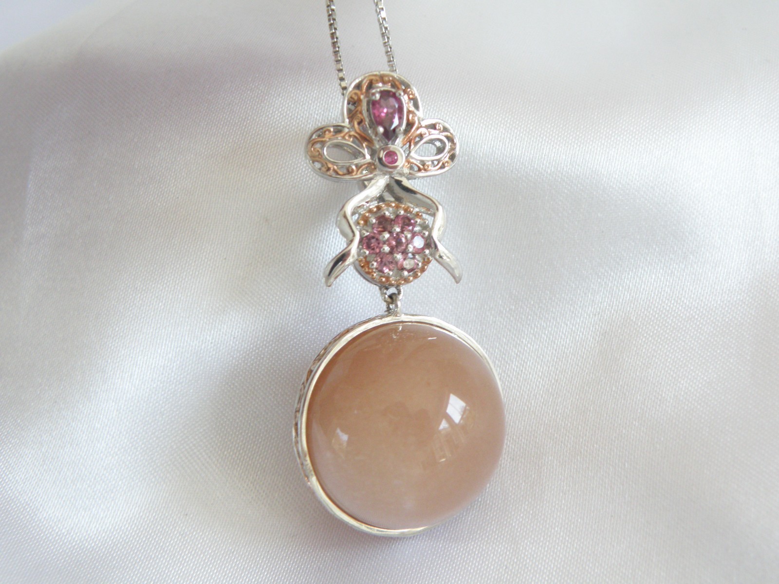 Sterling Silver 925 Gems En Vogue Michael Valitutti Moonstone Orb Pendant