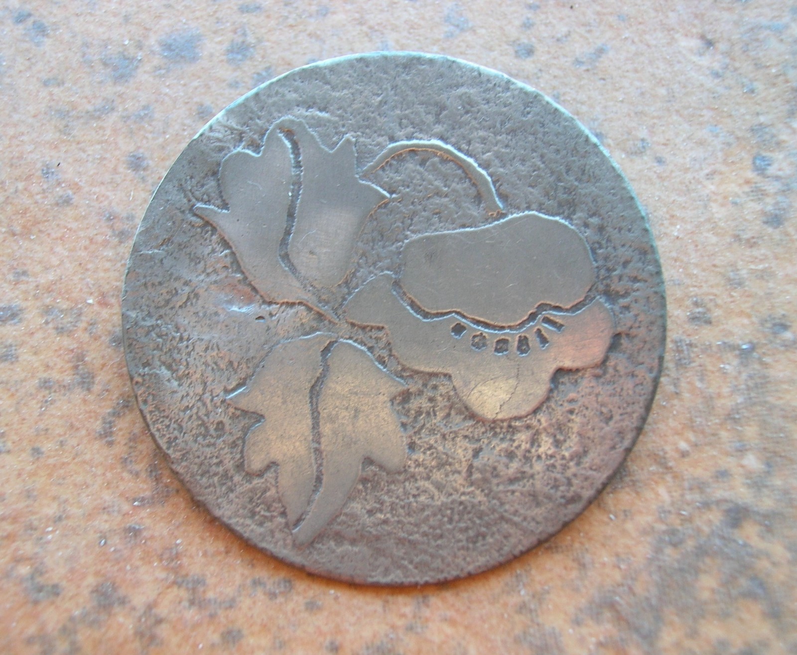 Aluminum Arts & Crafts Poppy Pin Brooch