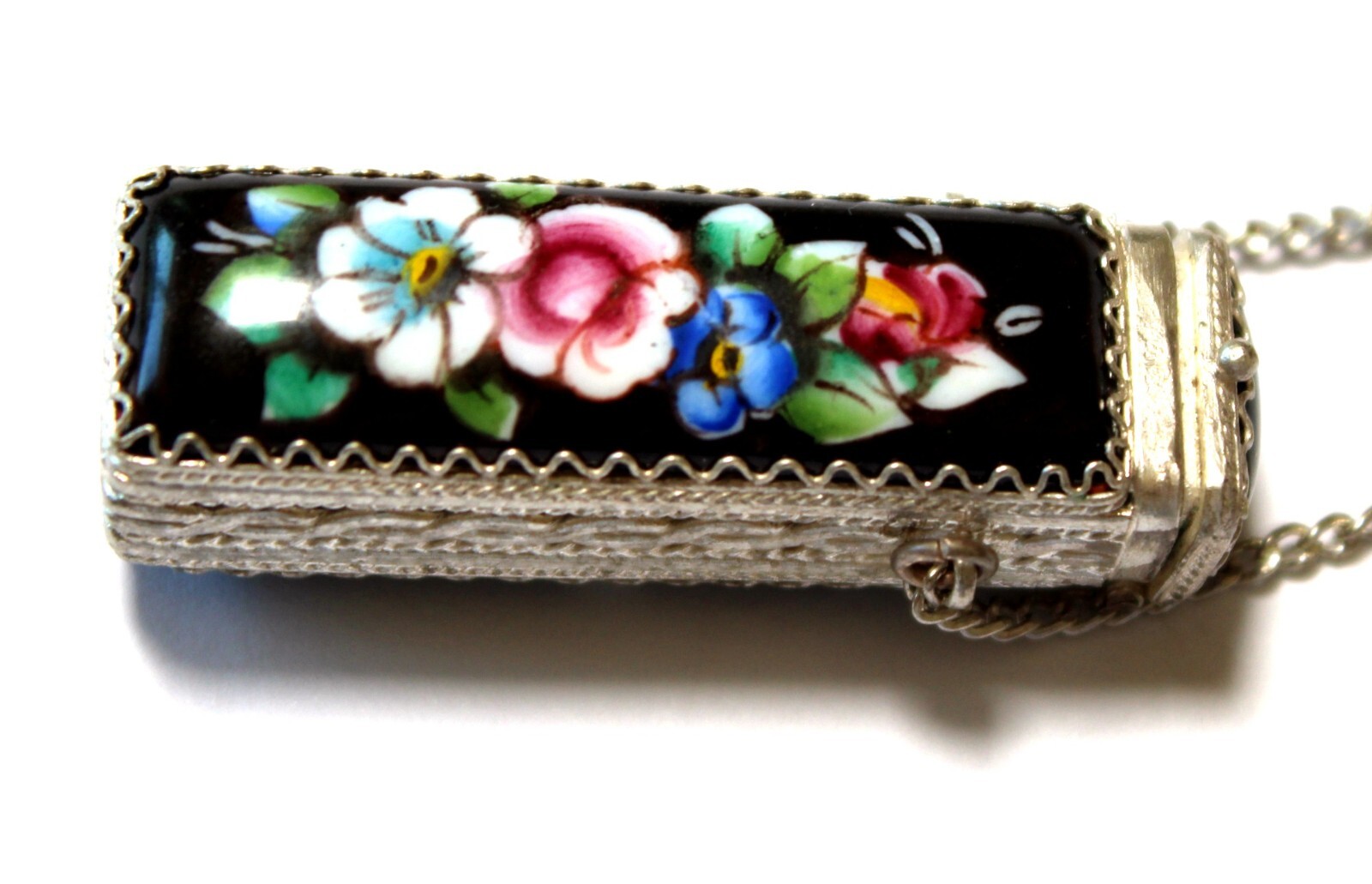 Vintage Enamel Hand Painted Russia Finift Jewelry Necklace-Locket 3 Variation#80