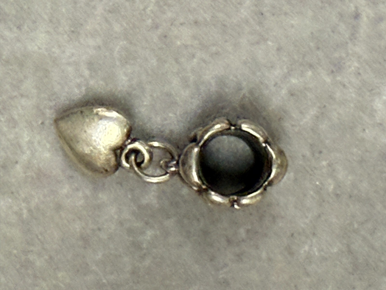 Vintage Reflections Heart Dangle Bead Sterling Silver Classic Charm Pendant 3255