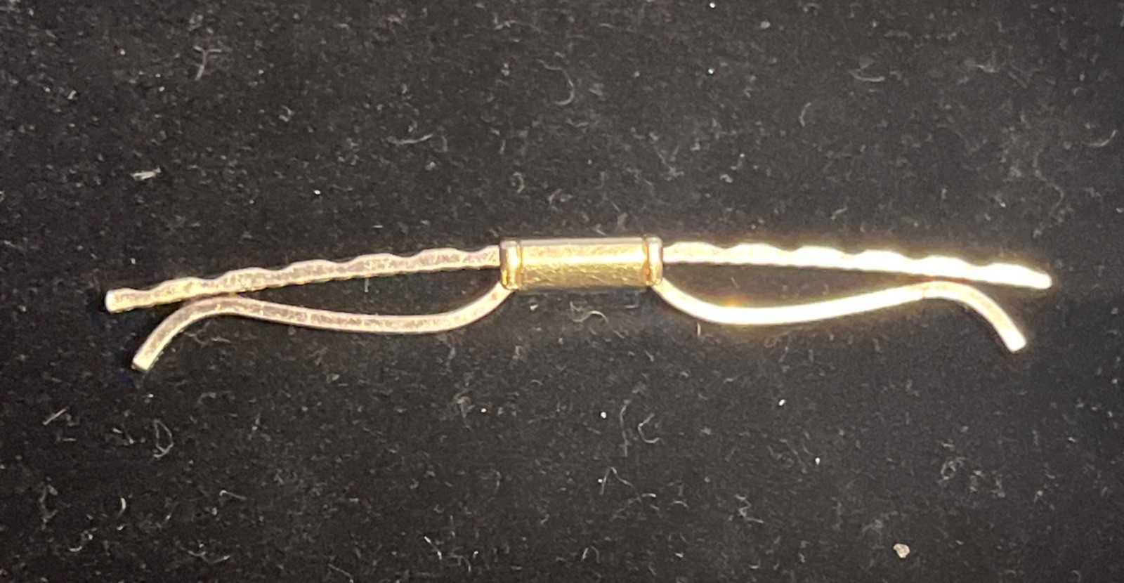 Vintage Hadley Fancy Collar Bar/Stay/Gold Plated Brass/Signed/USA/2 1/8 Inches