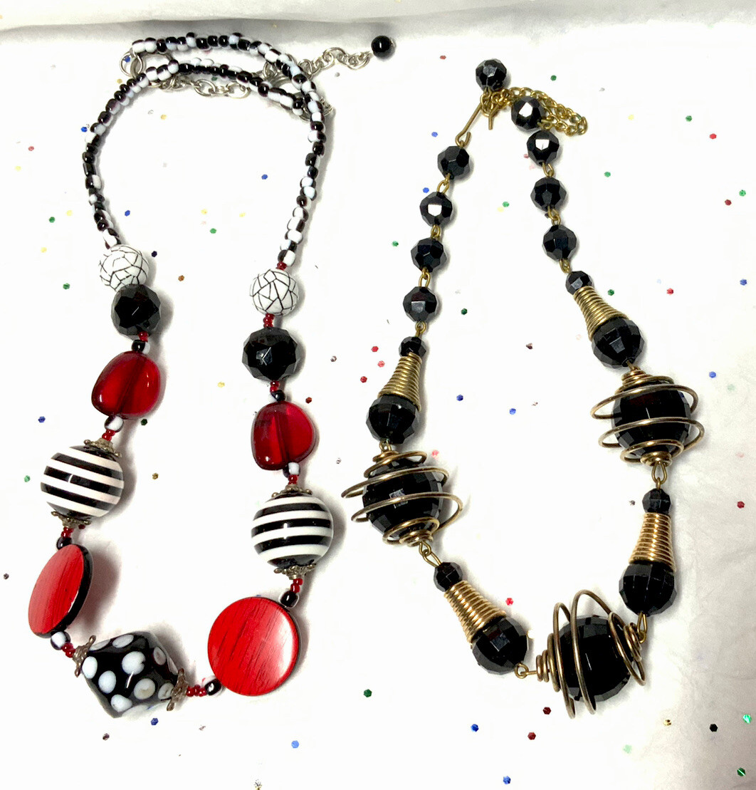 Vintage To Mod Faux Pearl/Lucite/Plastic/Acrylic Glass Bead+ Necklace 15~Lot