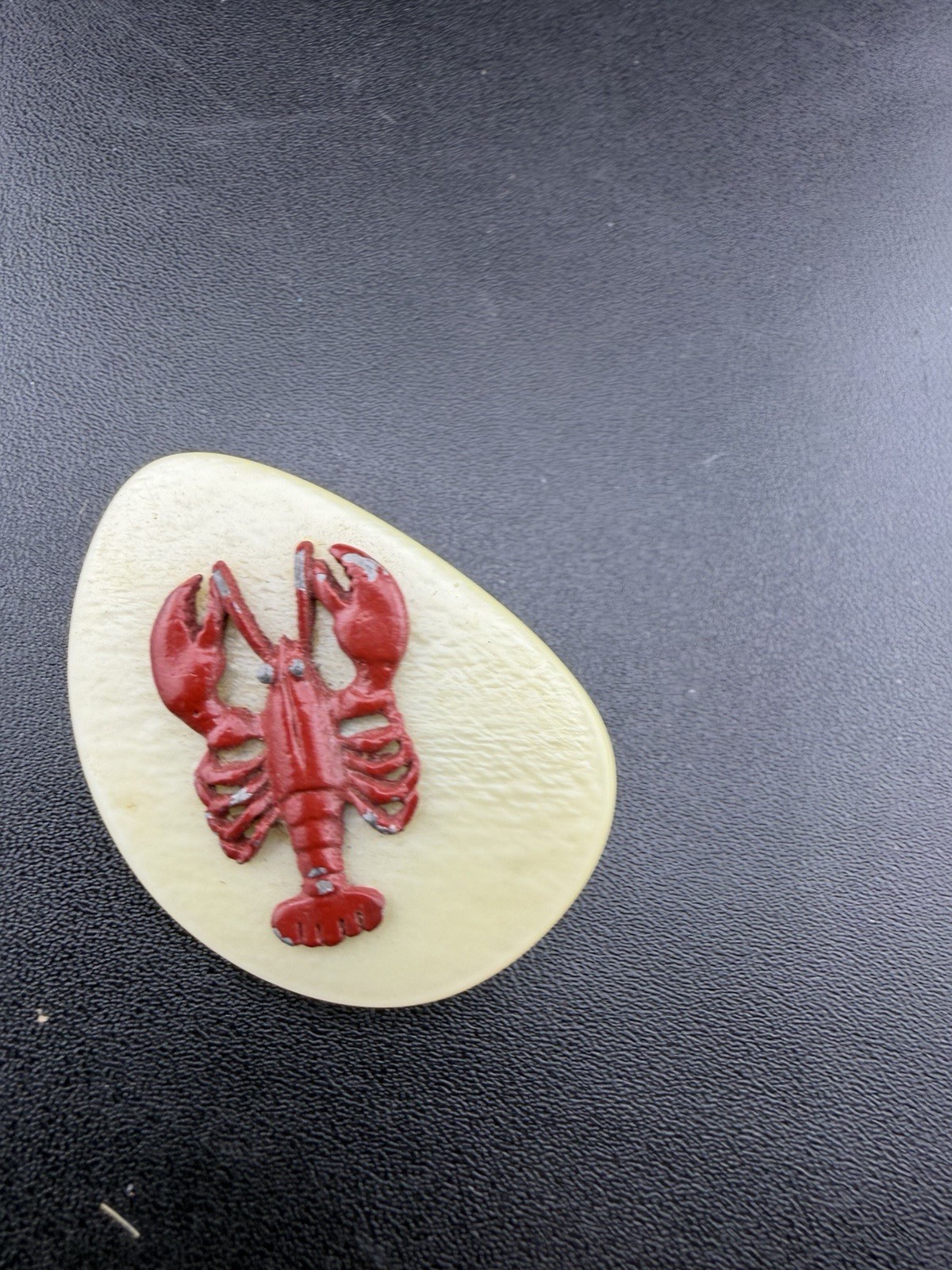 Vintage Red Lobster Off White Brooch Pin Estate Find