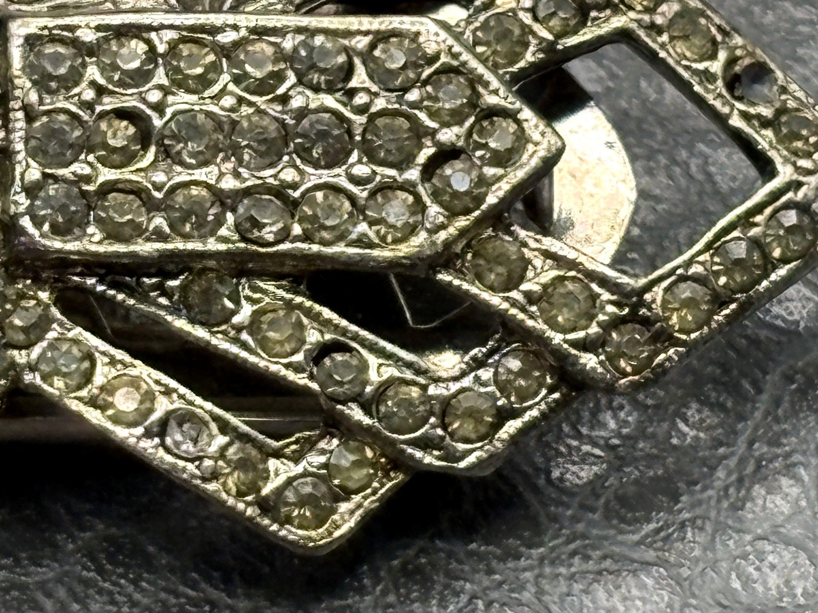 Vintage Art Deco Bow Rhinestone Duette Brooch Pin Convertible Dress Clips READ