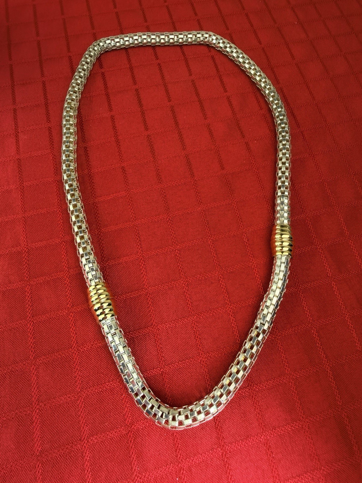 Vtg Convertible Magnetic Omega Mesh Necklace Bracelet Silver Gold Tone