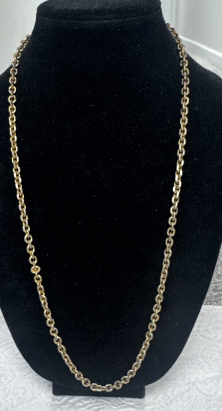 Vintage Gold Tone Double Rolo Chain Link 30”Necklace