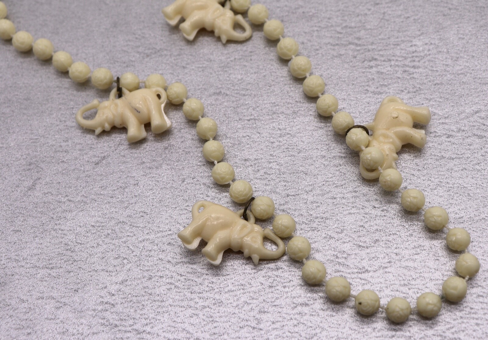 Lot 3 Vintage Figural Jewelry Elephant Necklace, Small Head Person & Horse Pin