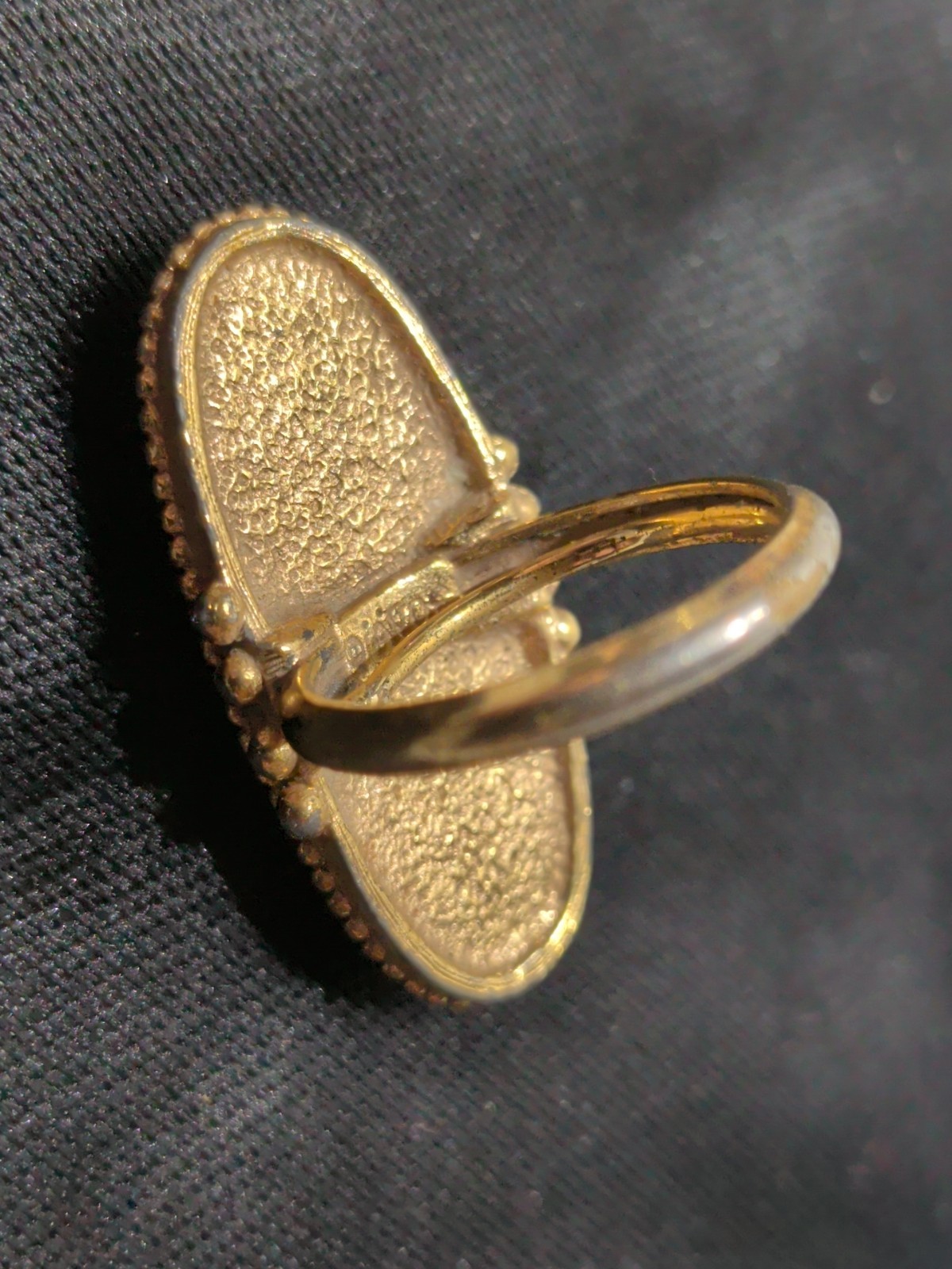 ✨VINTAGE✨ 1978 STRIPED BROWN AGATE RING SHIMMERING SANDS – SIZE 4¾